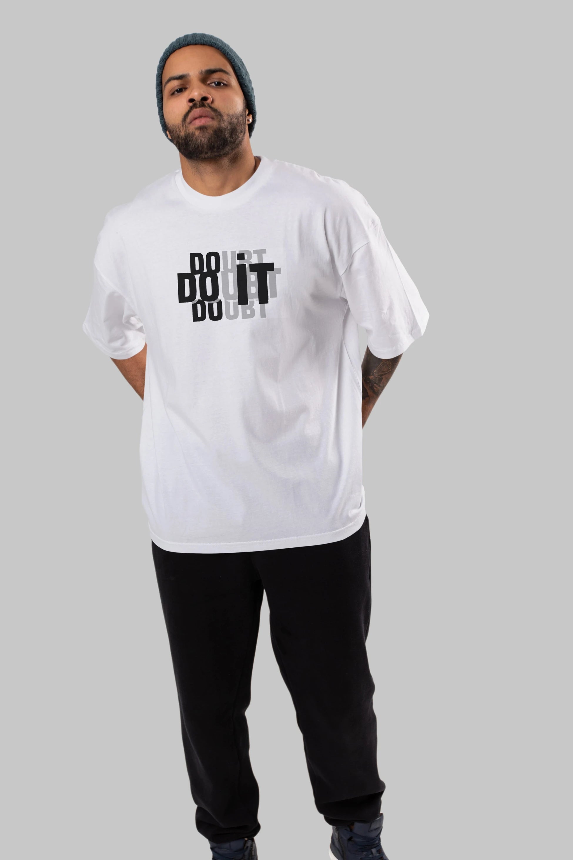 Do it Yazılı Ön Baskılı Oversize t-shirt Erkek Kadın Unisex