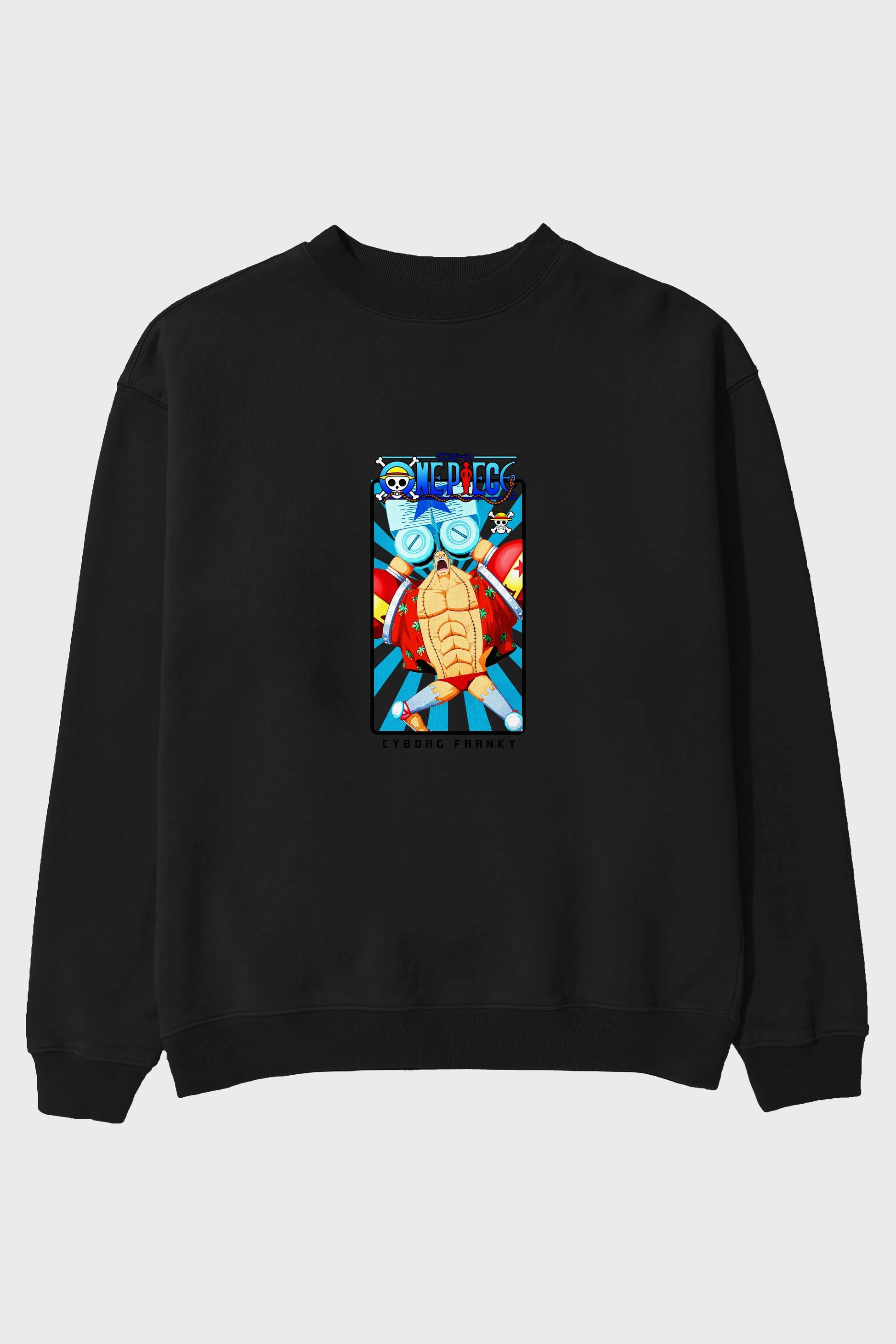Franky Ön Baskılı Anime Oversize Sweatshirt Erkek Kadın Unisex