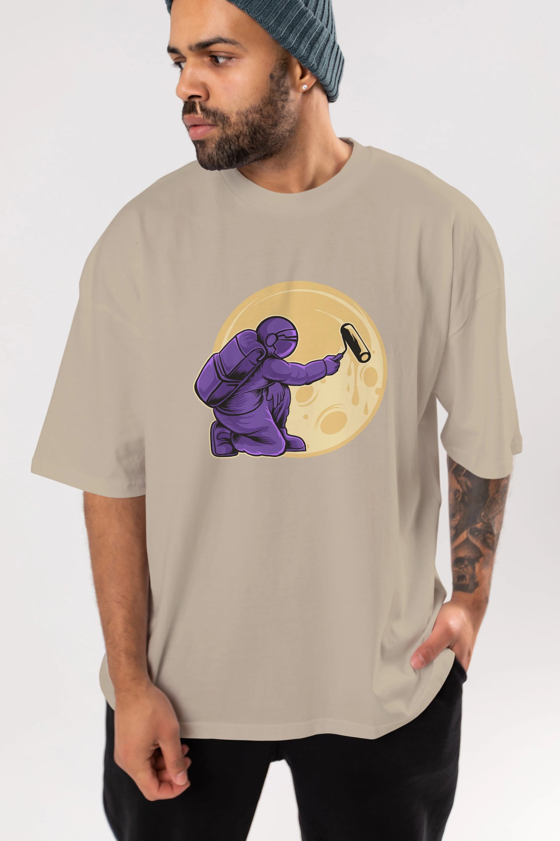 Astropaint Ön Baskılı Oversize t-shirt Erkek Kadın Unisex