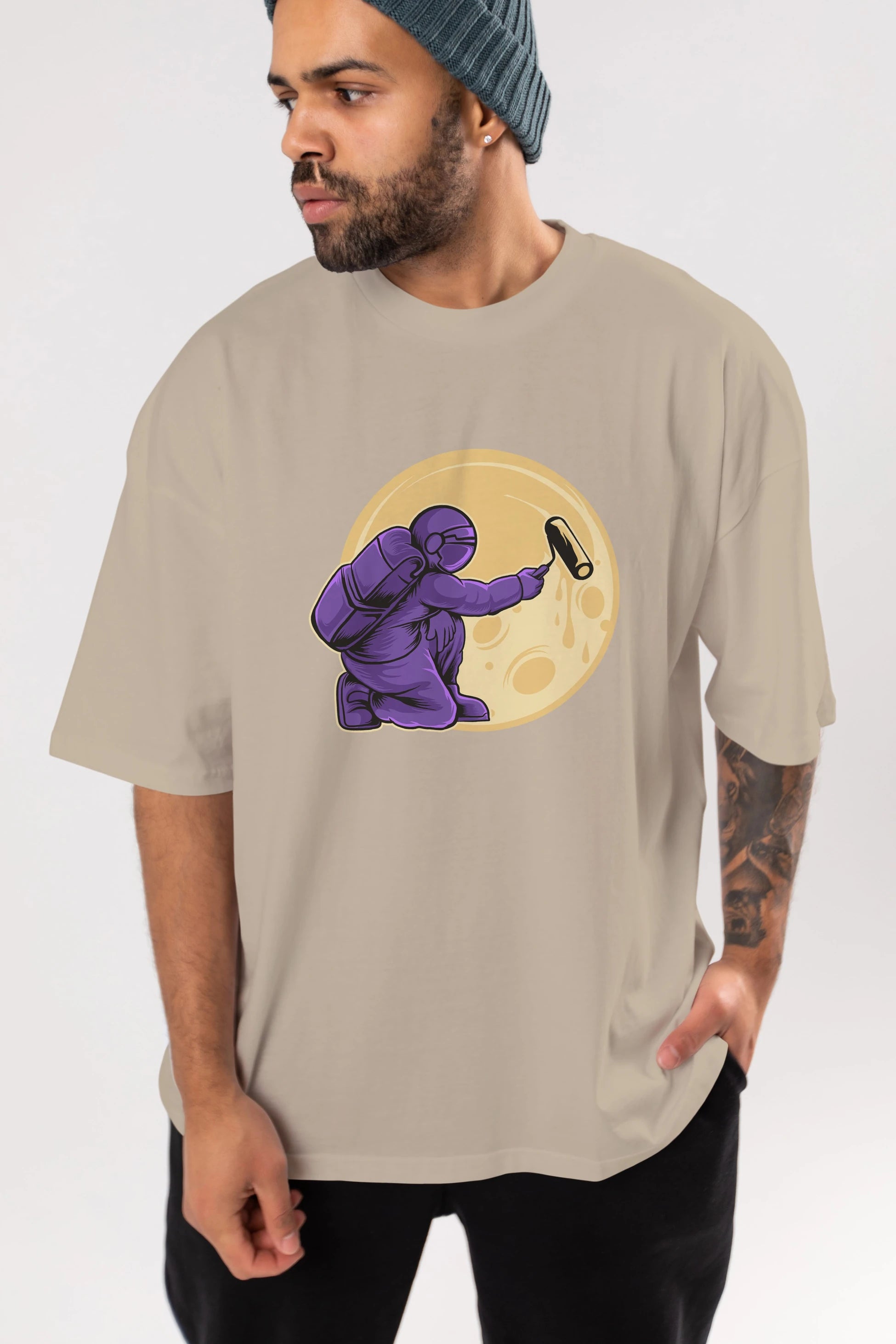 Astropaint Ön Baskılı Oversize t-shirt Erkek Kadın Unisex