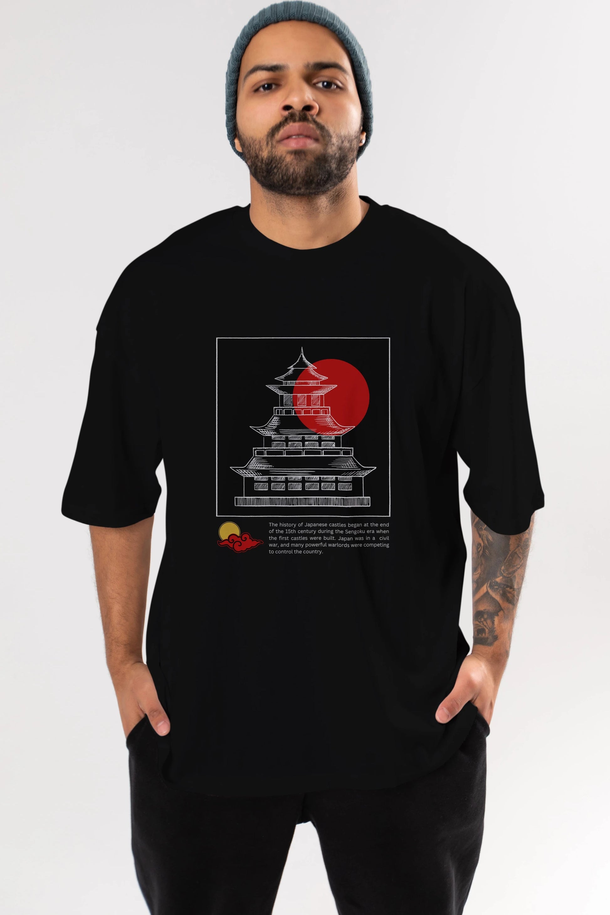 Retro Japanese Ön Baskılı Oversize t-shirt Erkek Kadın Unisex