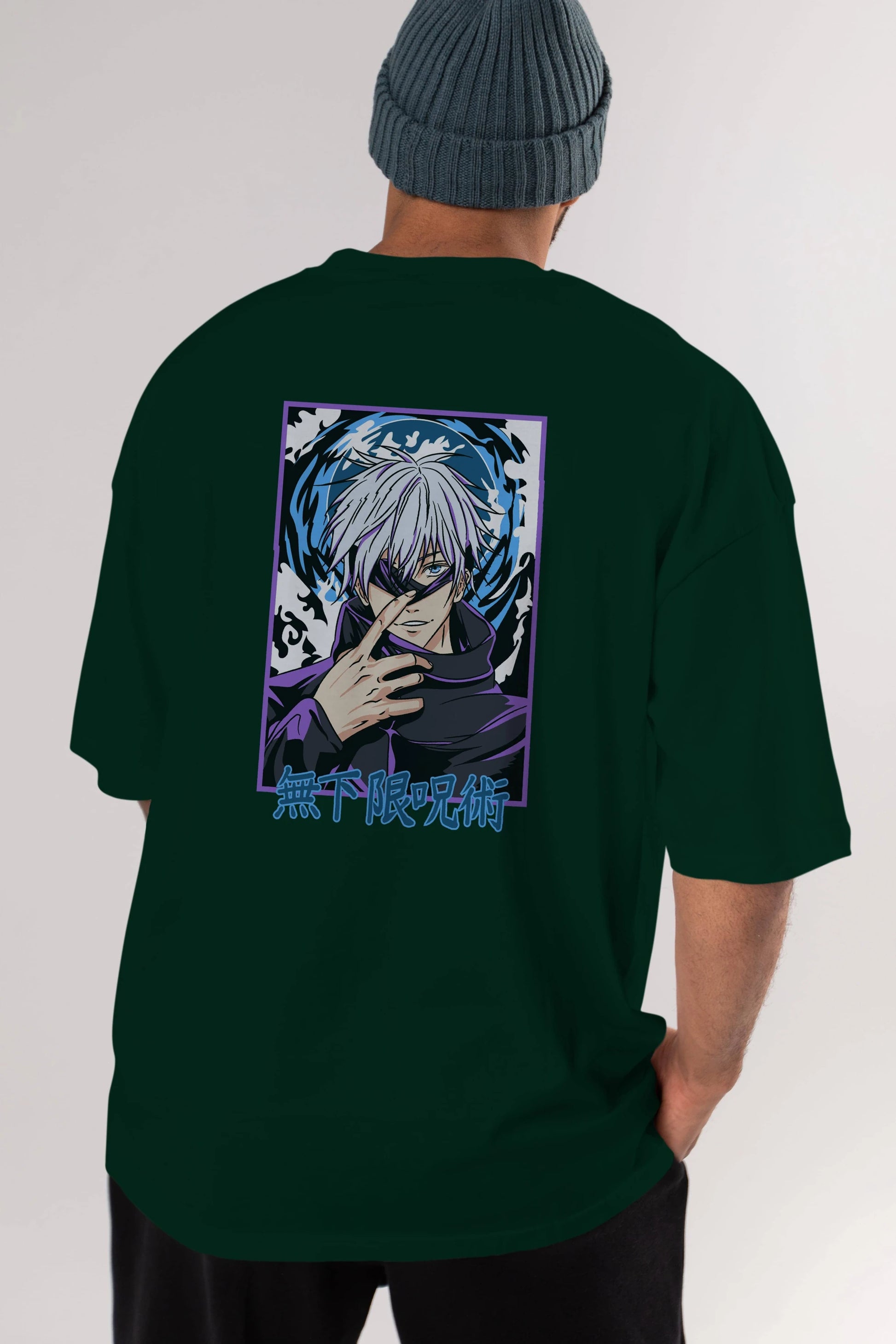 SATORU GOJO 3 Anime Arka Baskılı Oversize t-shirt Erkek Kadın Unisex