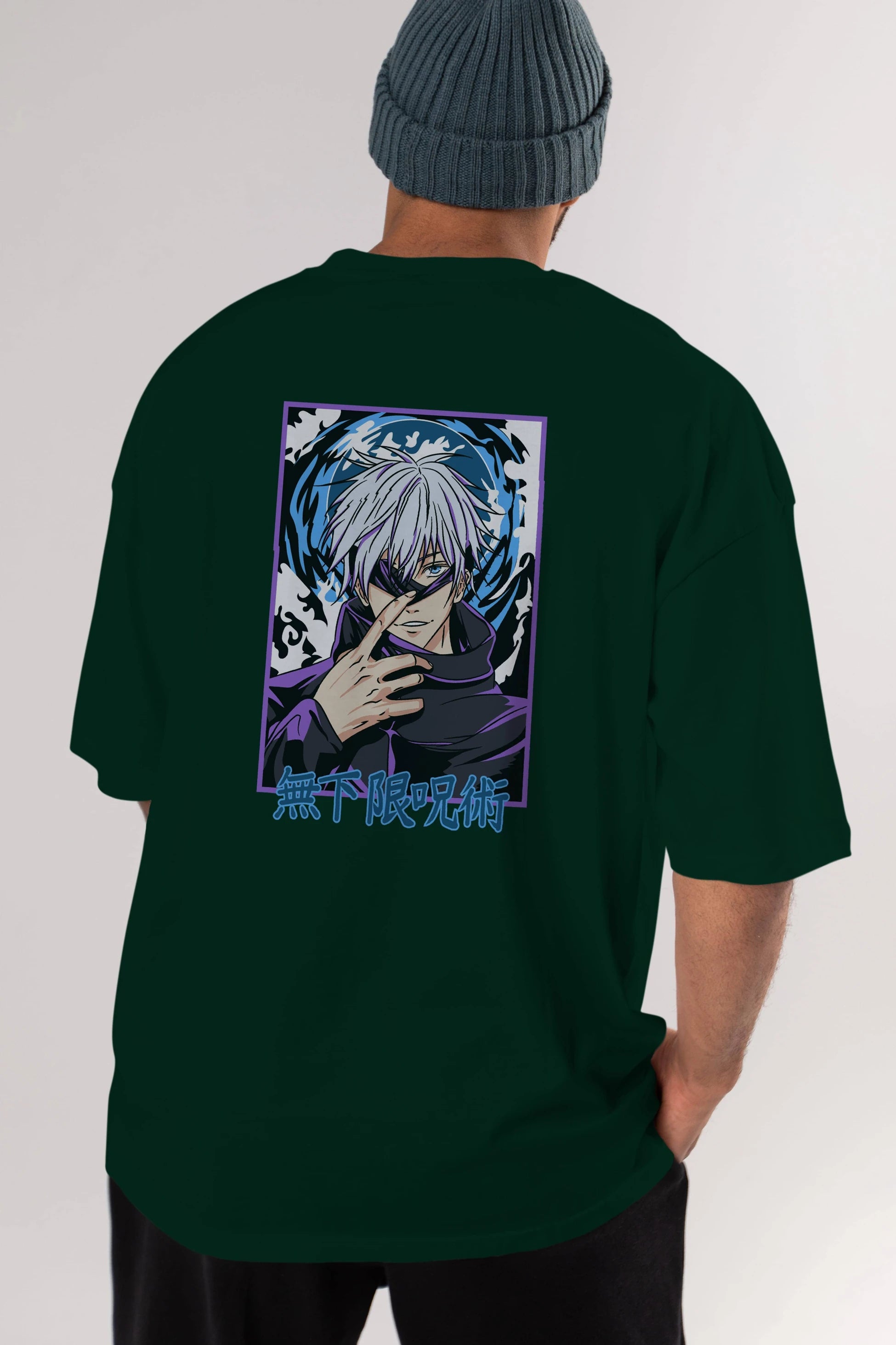 SATORU GOJO 3 Anime Arka Baskılı Oversize t-shirt Erkek Kadın Unisex