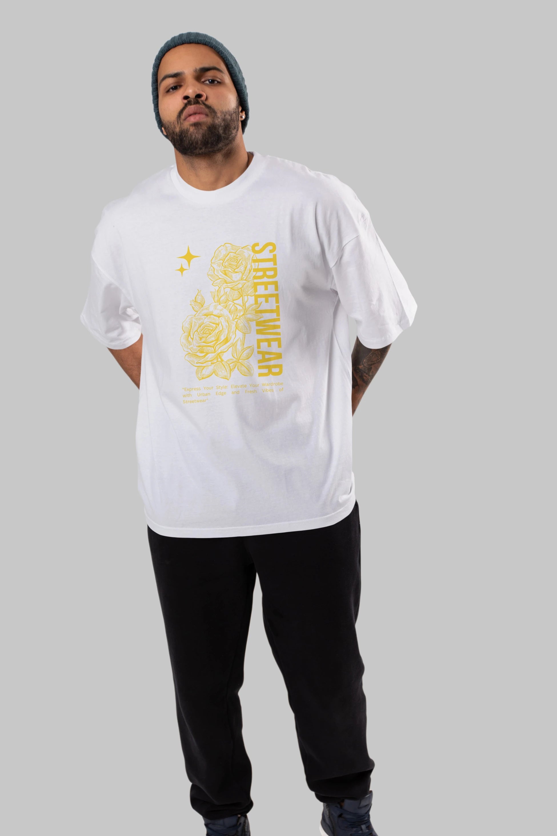 Minimalist Streetwear Ön Baskılı Oversize t-shirt Erkek Kadın Unisex