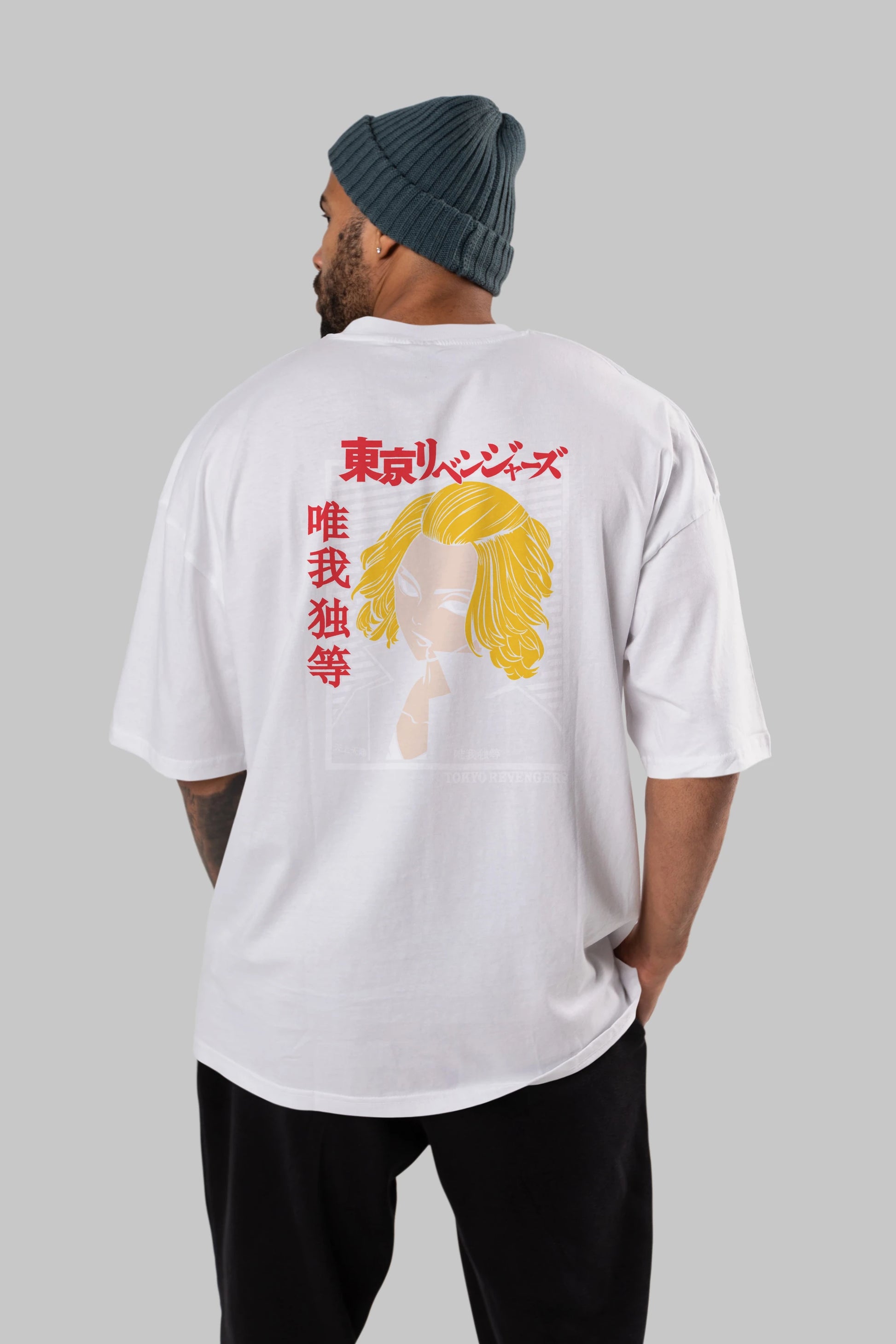 TokyoRev. M Anime Arka Baskılı Oversize t-shirt Erkek Kadın Unisex