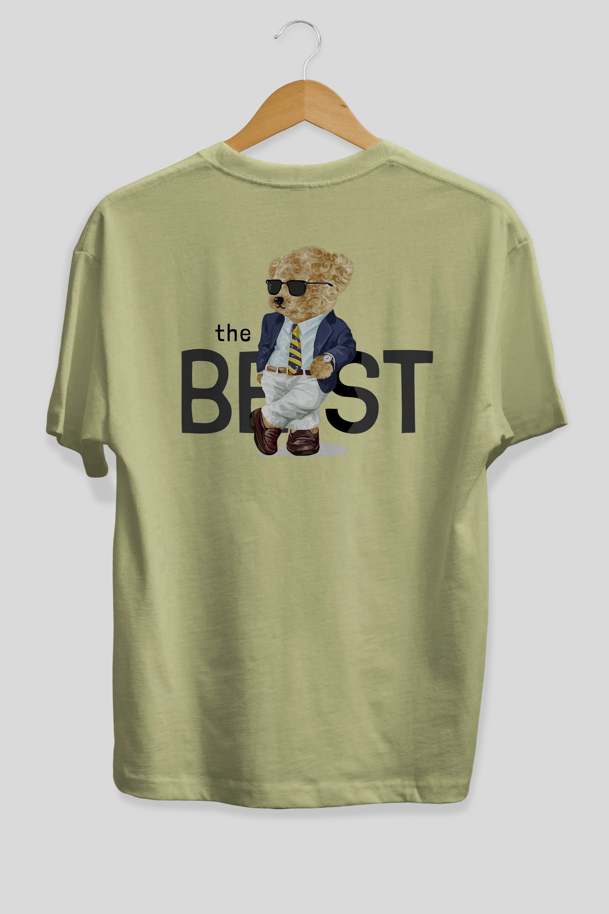 Teddy Bear The Best Arka Baskılı Oversize t-shirt Erkek Kadın Unisex %100 Pamuk