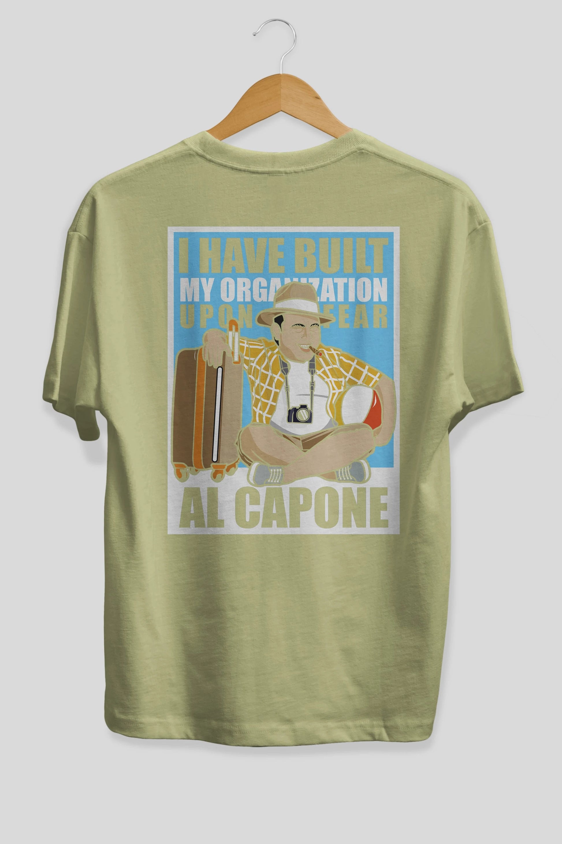 Al Capone Holiday Arka Baskılı Oversize t-shirt Erkek Kadın Unisex %100 Pamuk tişort