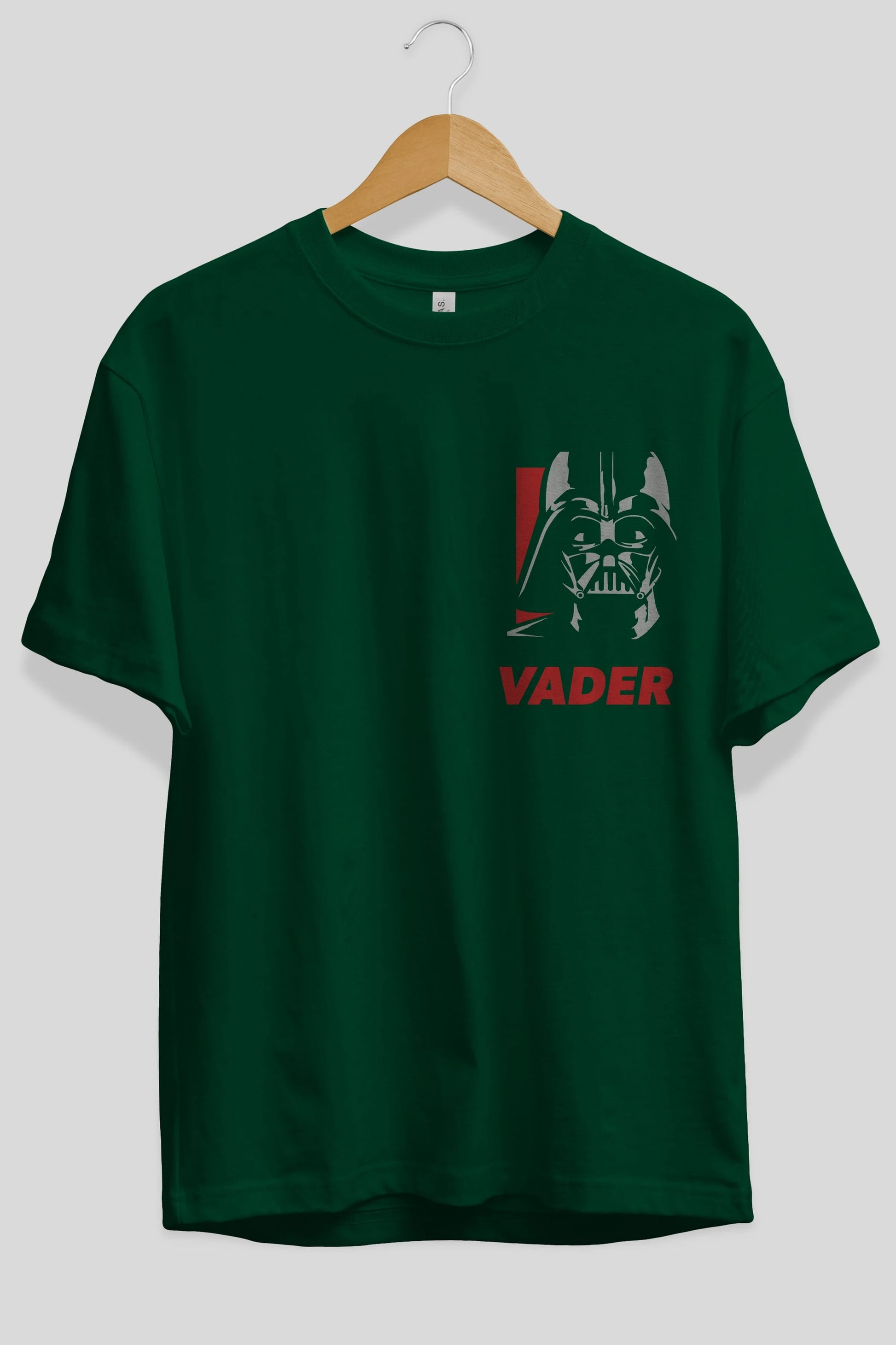 Darth Vader Ön Sol Baskılı Oversize t-shirt Erkek Kadın Unisex %100 Pamuk Bisiklet Yaka tişort