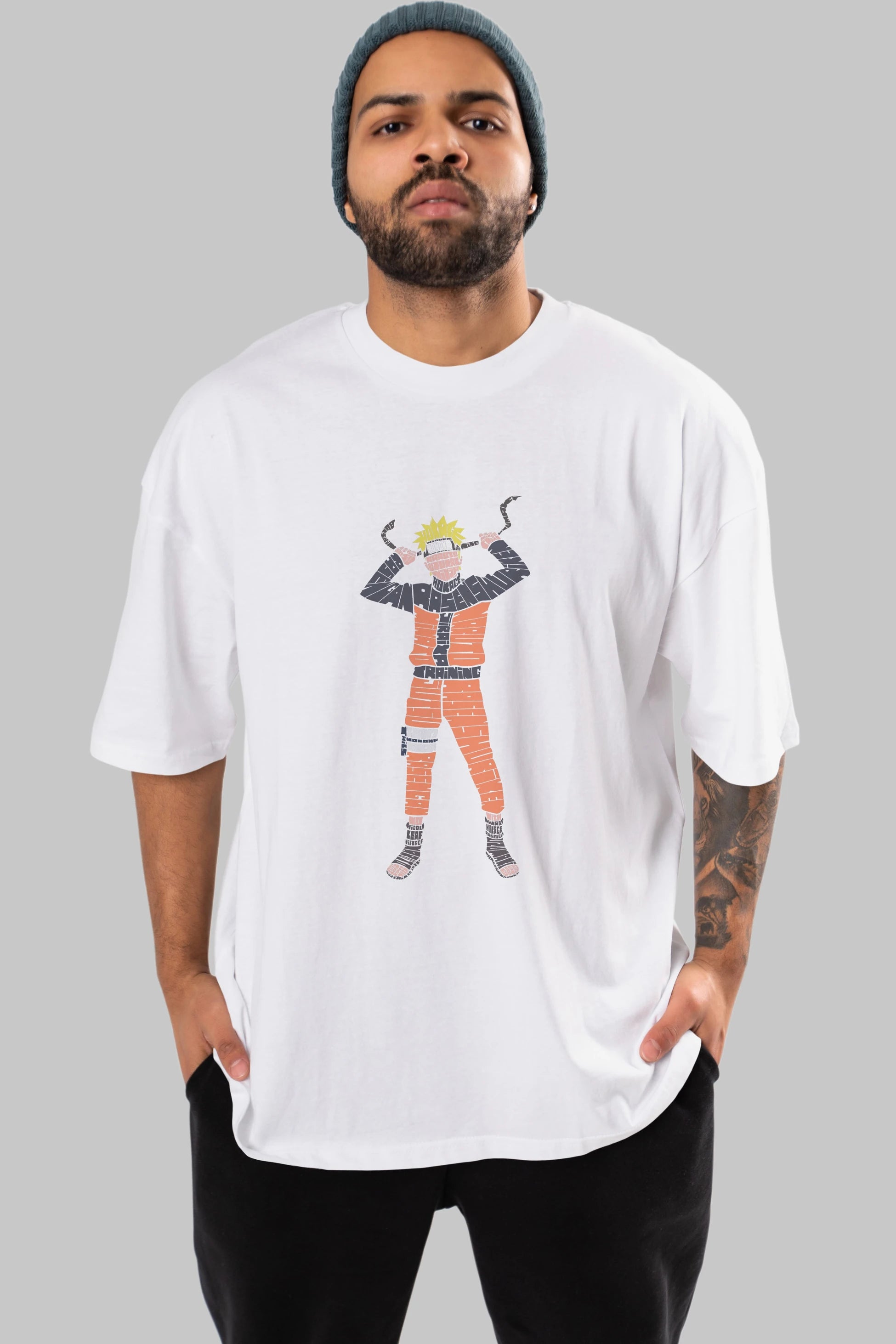 Naruto Ön Baskılı Oversize t-shirt %100 pamuk Erkek Kadın Unisex
