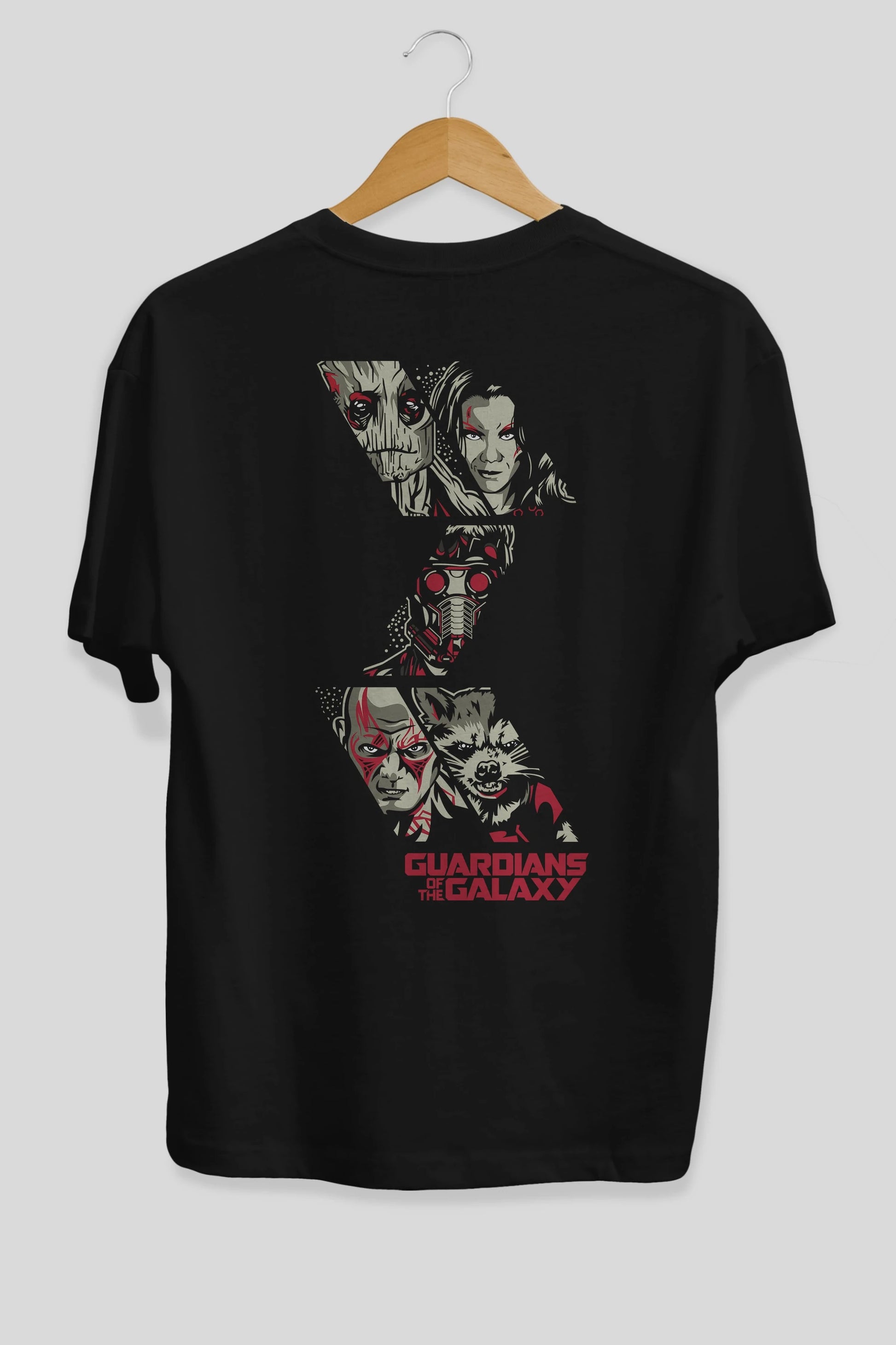 Guardians of The Galaxy (2) Arka Baskılı Oversize t-shirt Erkek Kadın Unisex %100 Pamuk Bisiklet Yaka tişort