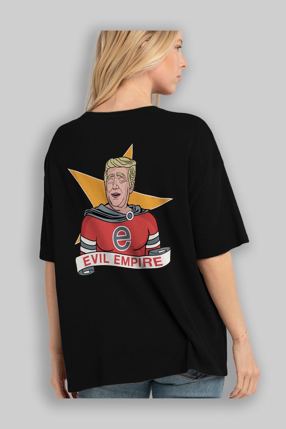 Evil Empire Trump Arka Baskılı Oversize t-shirt Erkek Kadın Unisex %100 Pamuk tişort