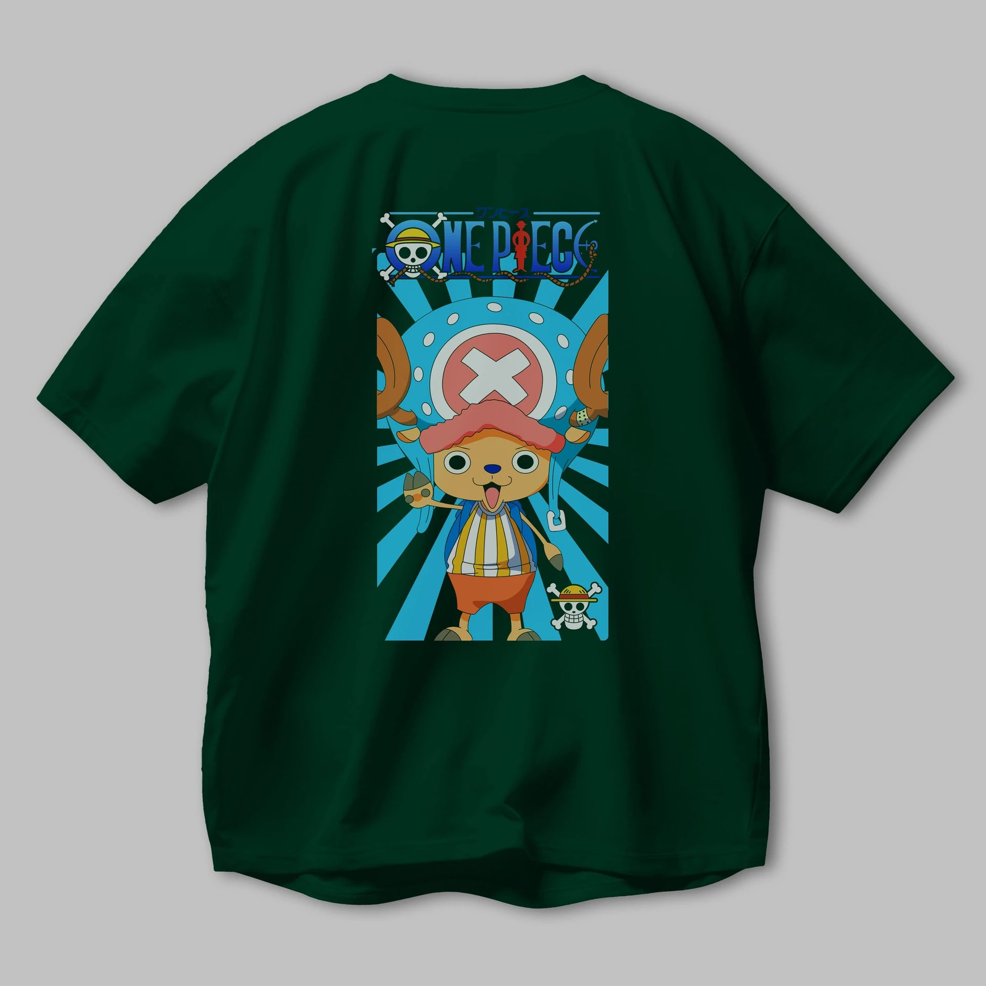 Chopper Anime Arka Baskılı Oversize t-shirt Erkek Kadın Unisex %100 pamuk tişort