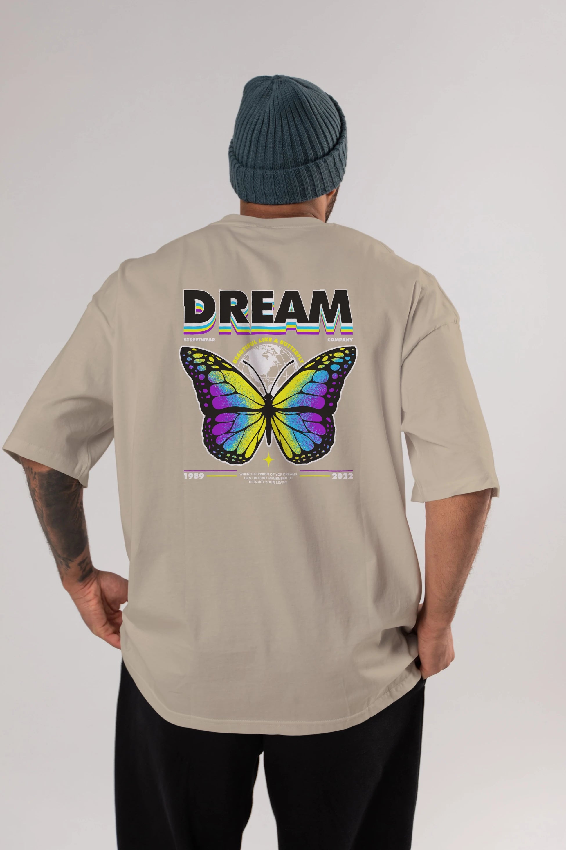 Dream Company Arka Baskılı Oversize t-shirt Erkek Kadın Unisex