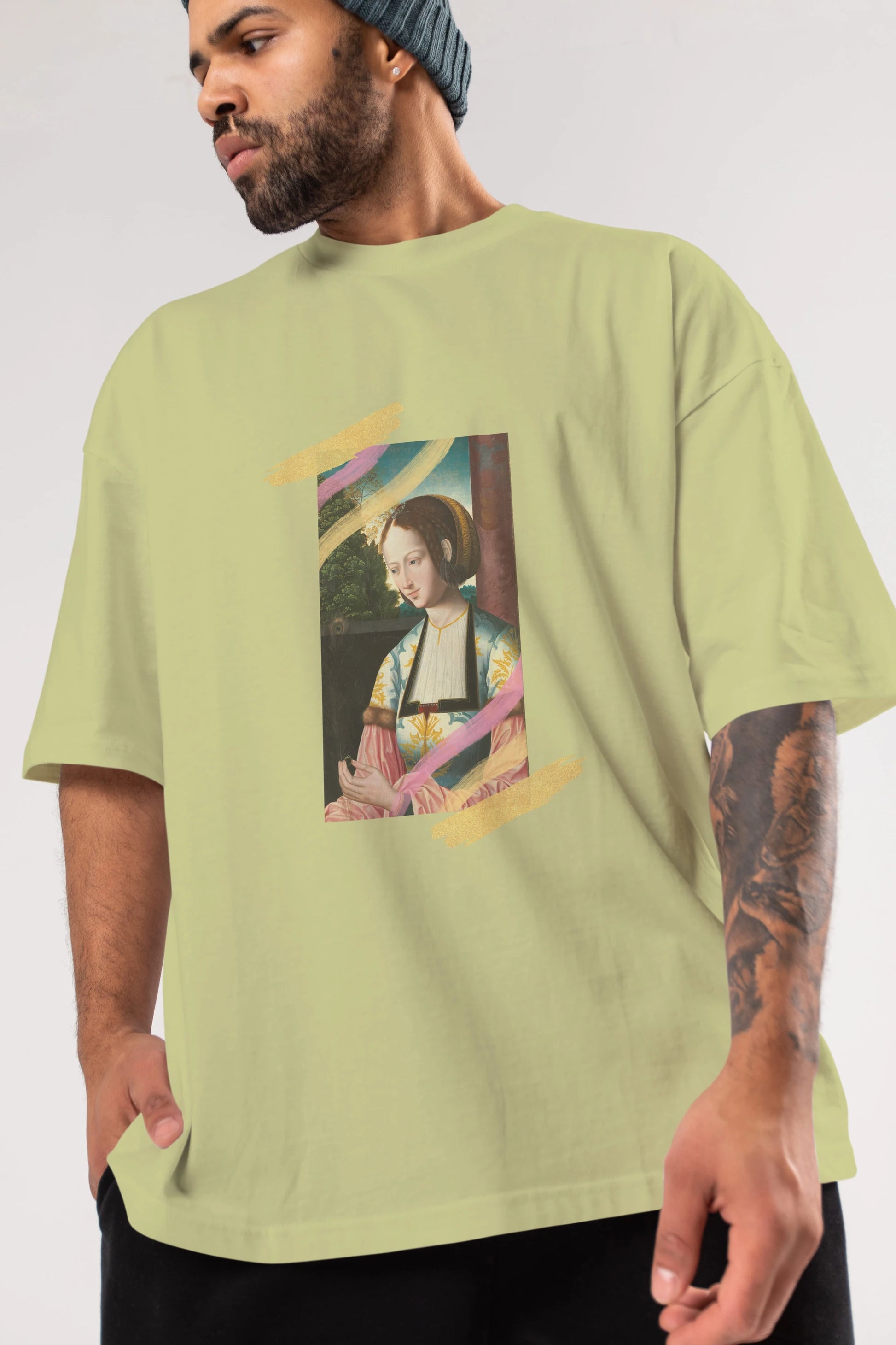Woman Portrait Ön Baskılı Oversize t-shirt Erkek Kadın Unisex