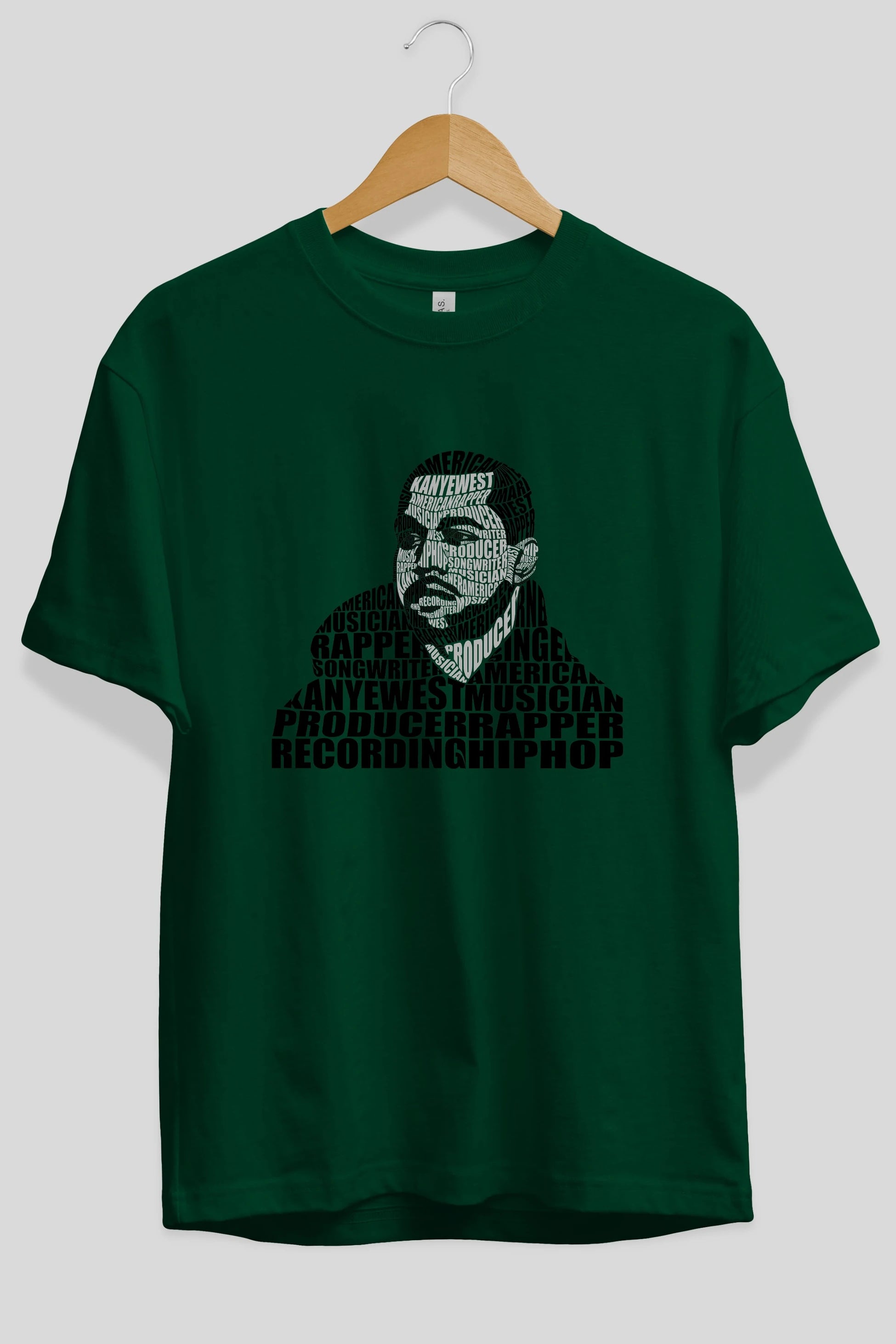 Kanye West Calligram Ön Baskılı Oversize t-shirt %100 pamuk Erkek Kadın Unisex
