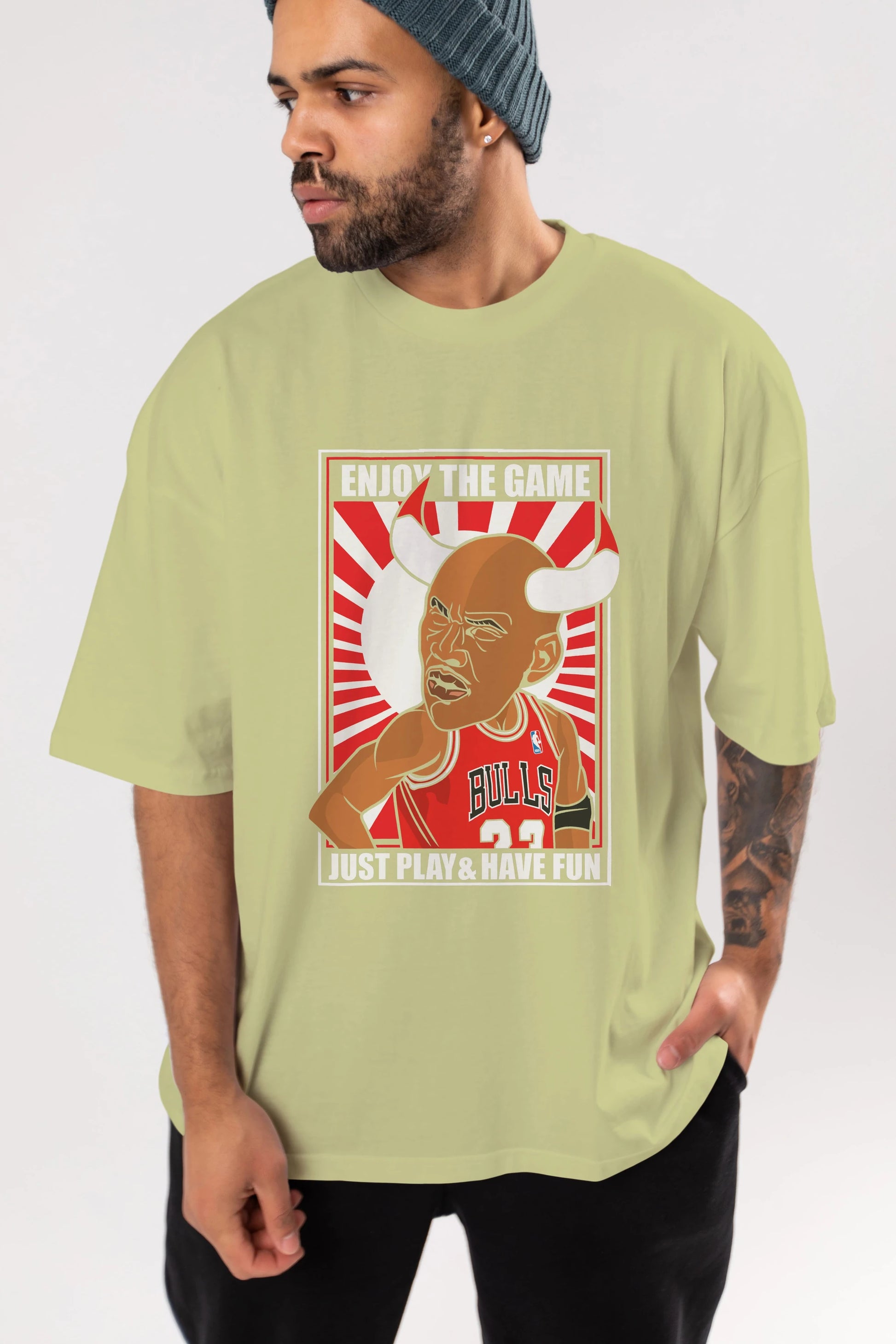 Michael Jordan Ön Baskılı Oversize t-shirt Erkek Kadın Unisex %100 Pamuk tişort