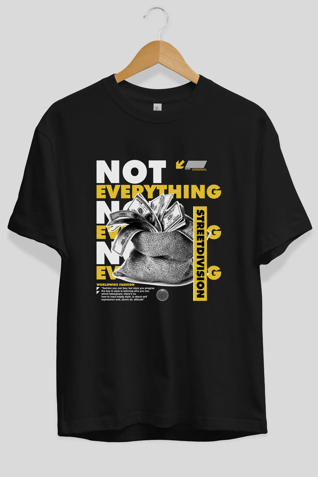 Not Everything Ön Baskılı Oversize t-shirt Erkek Kadın Unisex