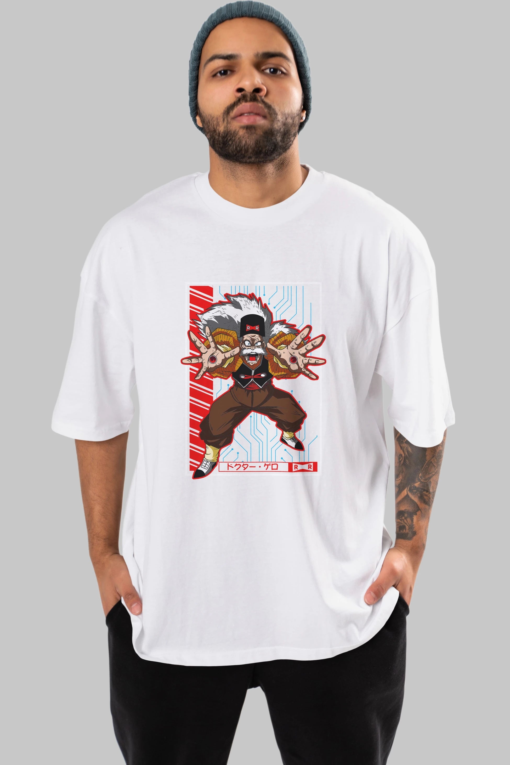 DragonBall DrMakigero Anime Ön Baskılı Oversize t-shirt %100 pamuk Erkek Kadın Unisex