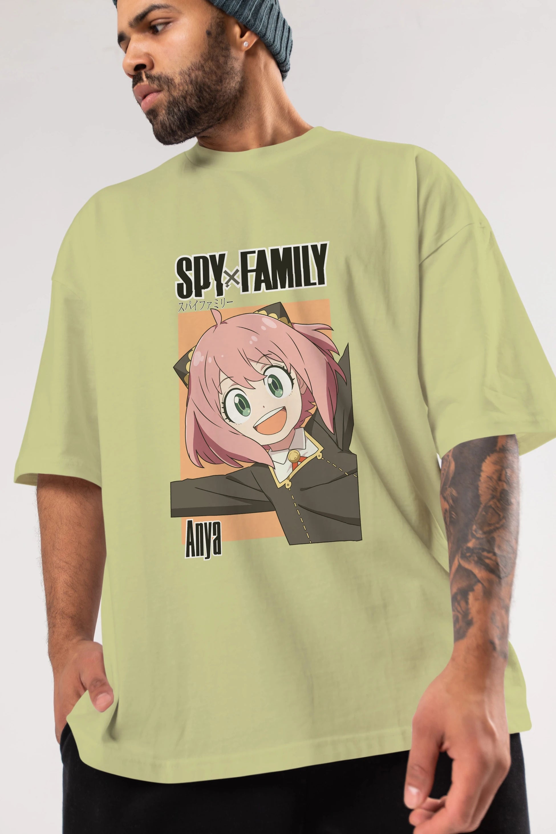 SPY X FAMILY Anya Anime Ön Baskılı Oversize t-shirt %100 pamuk Erkek Kadın Unisex