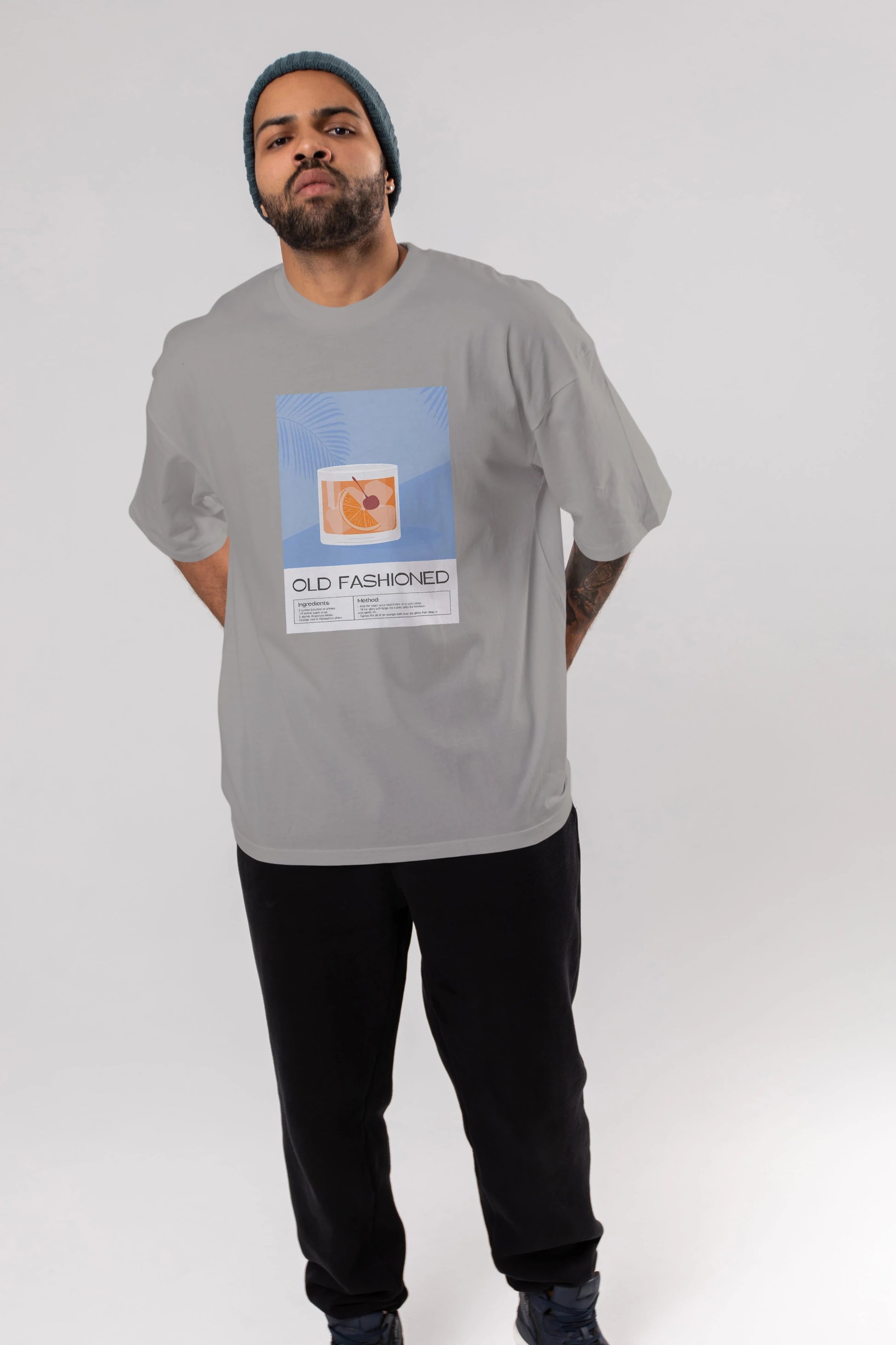Old Fashioned 3 Ön Baskılı Oversize t-shirt Erkek Kadın Unisex %100 Pamuk Bisiklet Yaka tişort