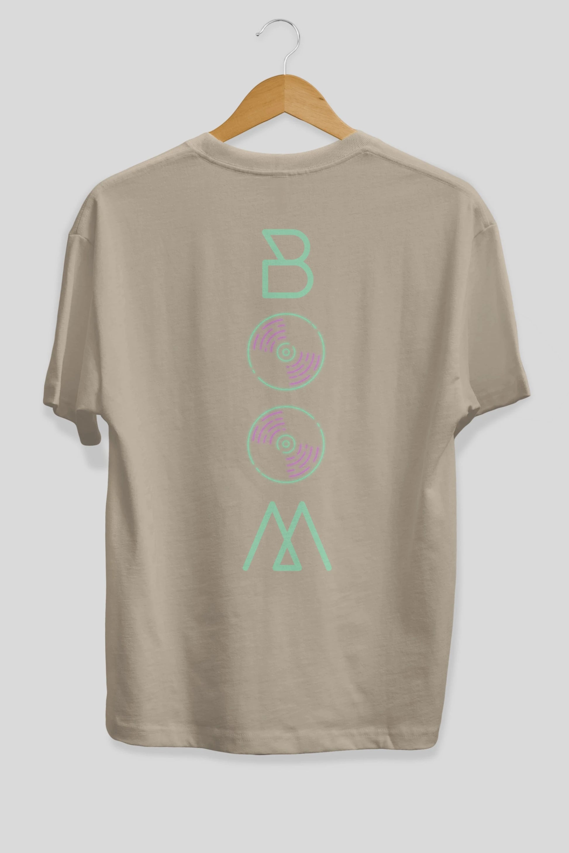 Boom Arka Baskılı Oversize t-shirt Erkek Kadın Unisex