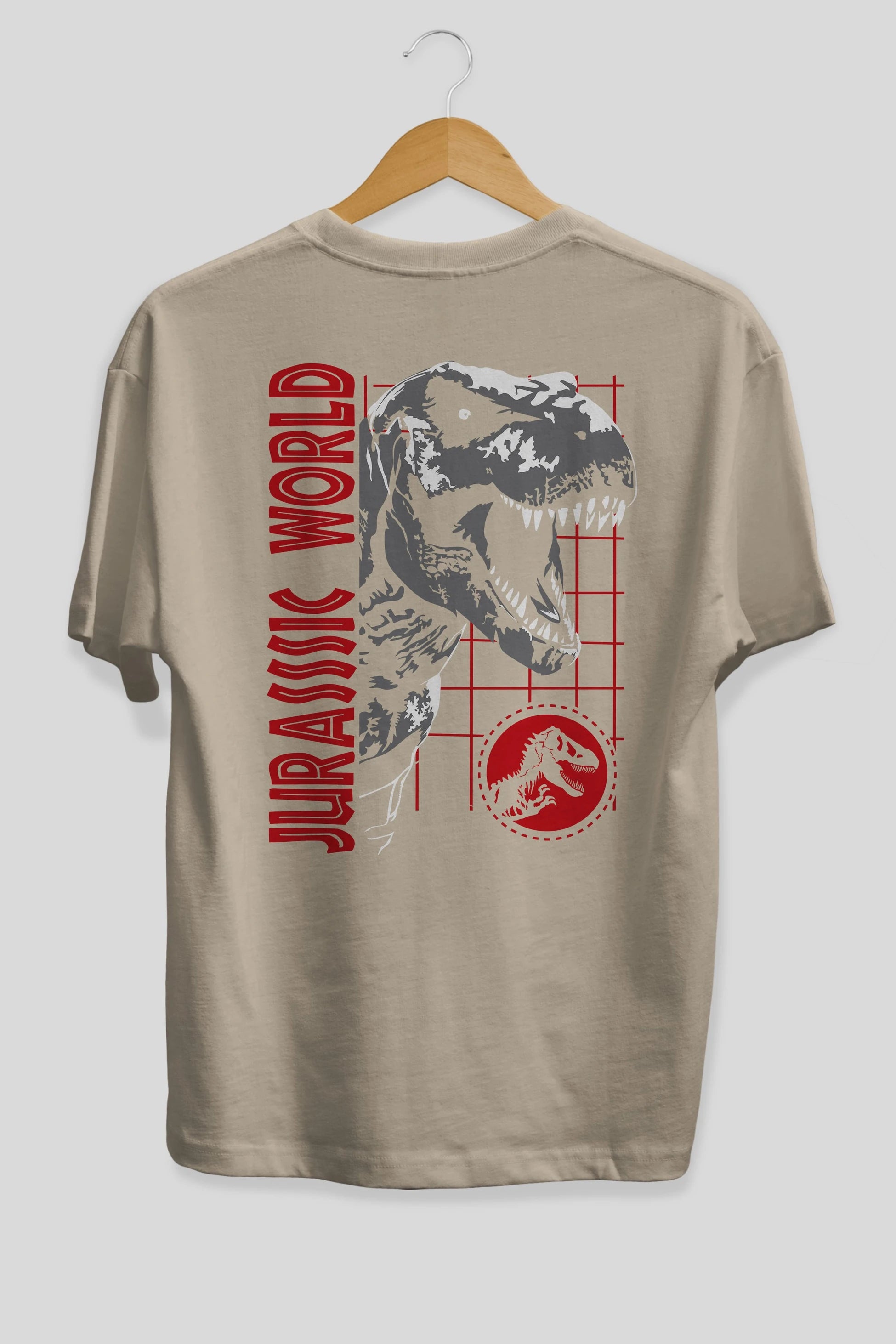 Jurassic Park (2) Arka Baskılı Oversize t-shirt Erkek Kadın Unisex %100 Pamuk Bisiklet Yaka tişort