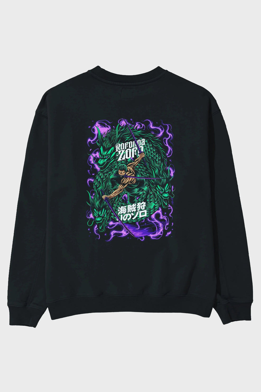 RORONOA ZORO 5 Anime Arka Baskılı Oversize Sweatshirt Erkek Kadın Unisex
