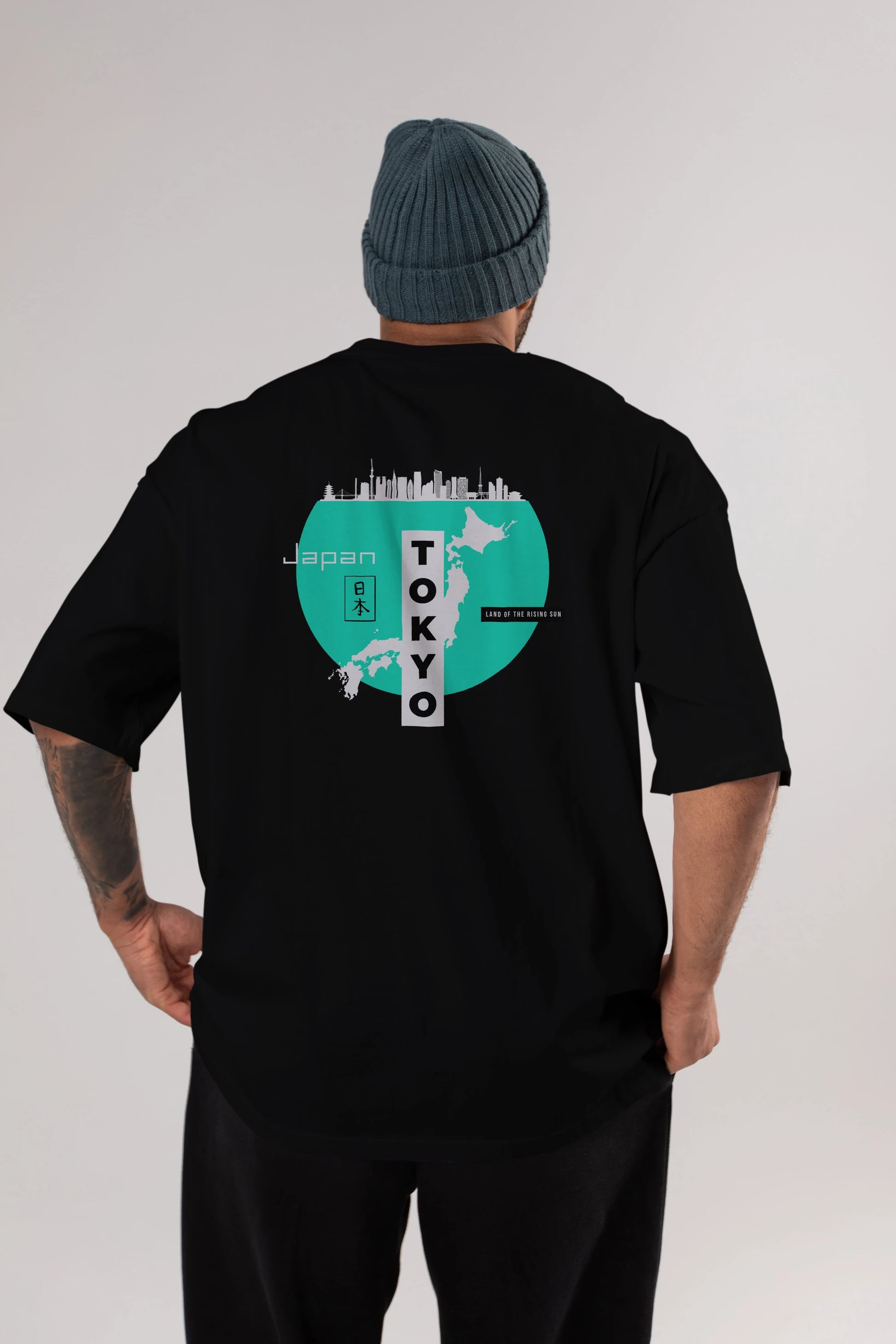 Japan Tokyo Arka Baskılı Oversize t-shirt Erkek Kadın Unisex