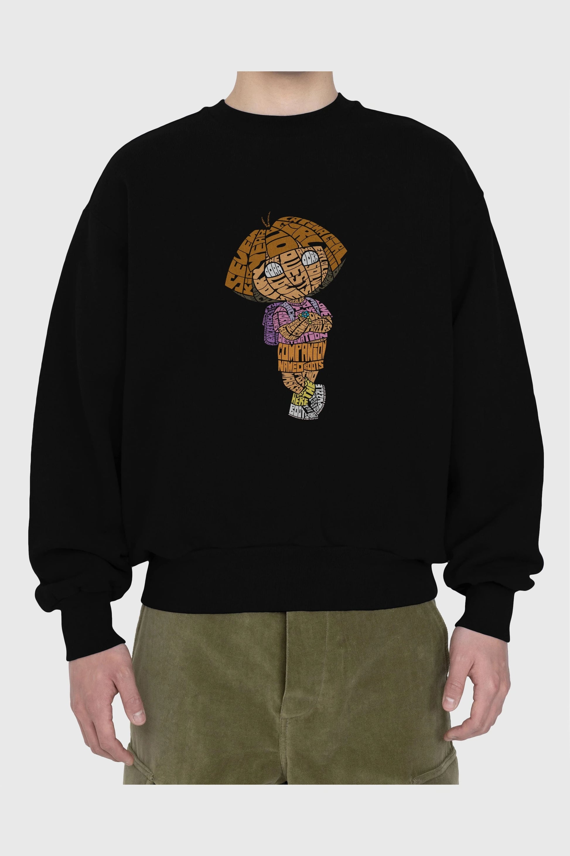 Dora Ön Baskılı Oversize Sweatshirt Erkek Kadın Unisex