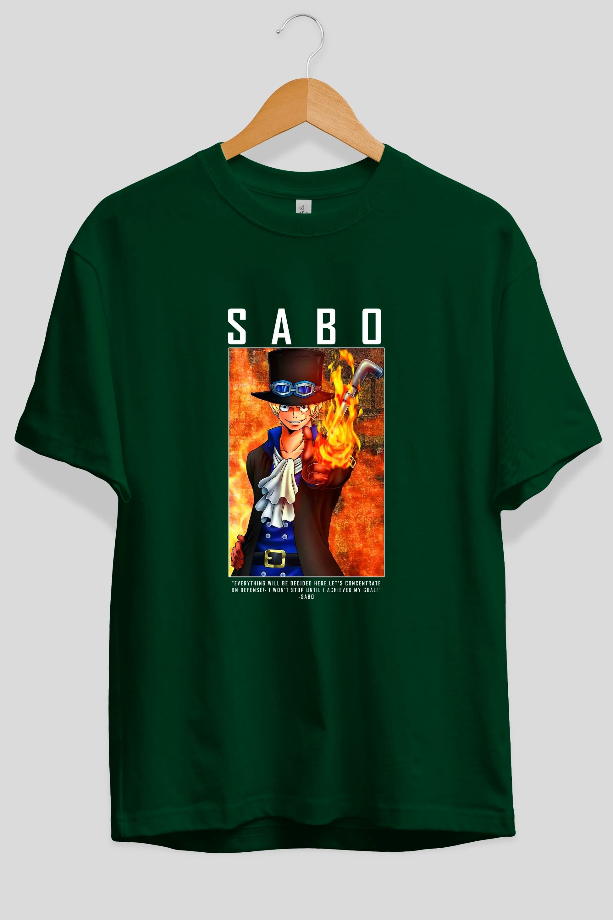 Sabo Anime Ön Baskılı Oversize t-shirt Erkek Kadın Unisex