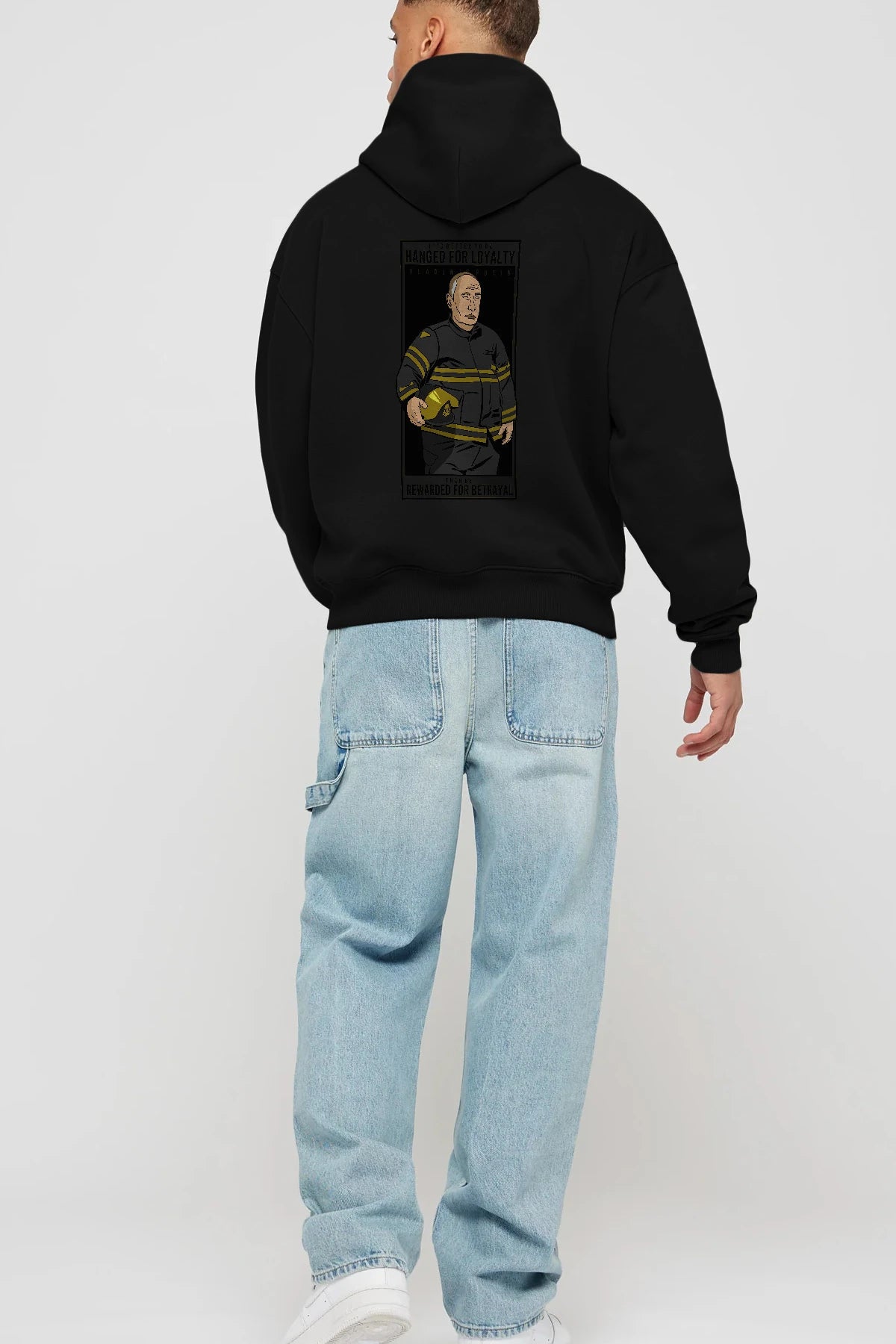 Putin Fireman Arka Baskılı Hoodie Oversize Kapüşonlu Sweatshirt Erkek Kadın Unisex