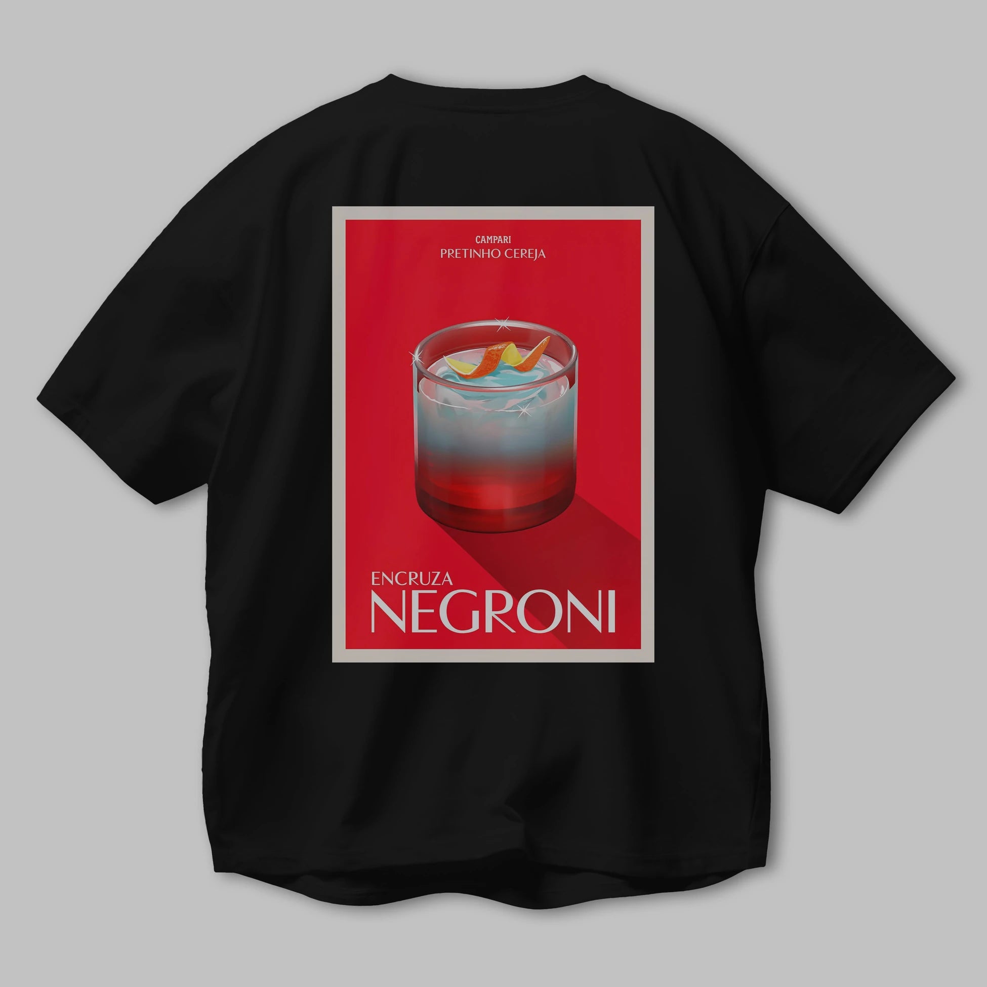 Encruza Negroni Arka Baskılı Oversize t-shirt Erkek Kadın Unisex %100 Pamuk Bisiklet Yaka tişort