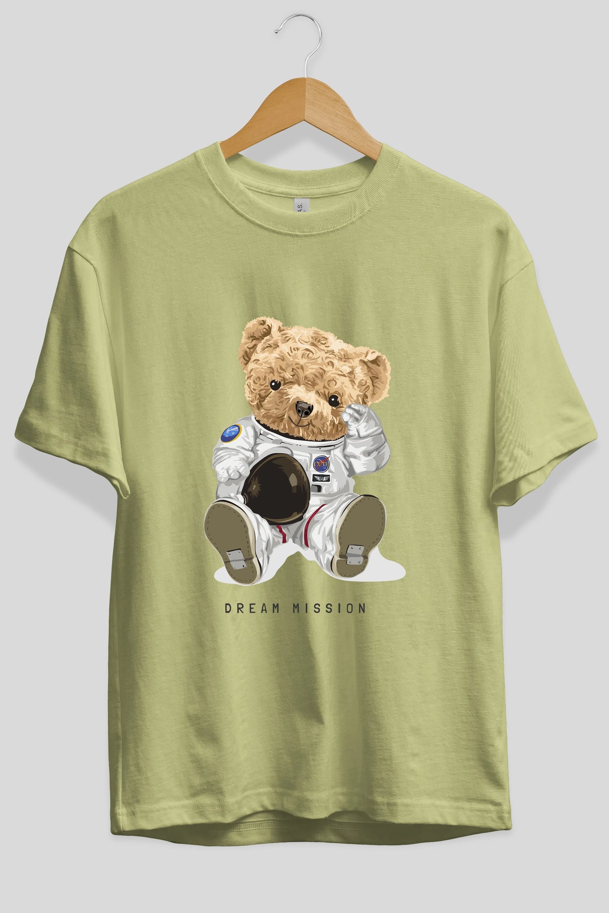Teddy Bear Asrtonot Ön Baskılı Oversize t-shirt Erkek Kadın Unisex %100 Pamuk