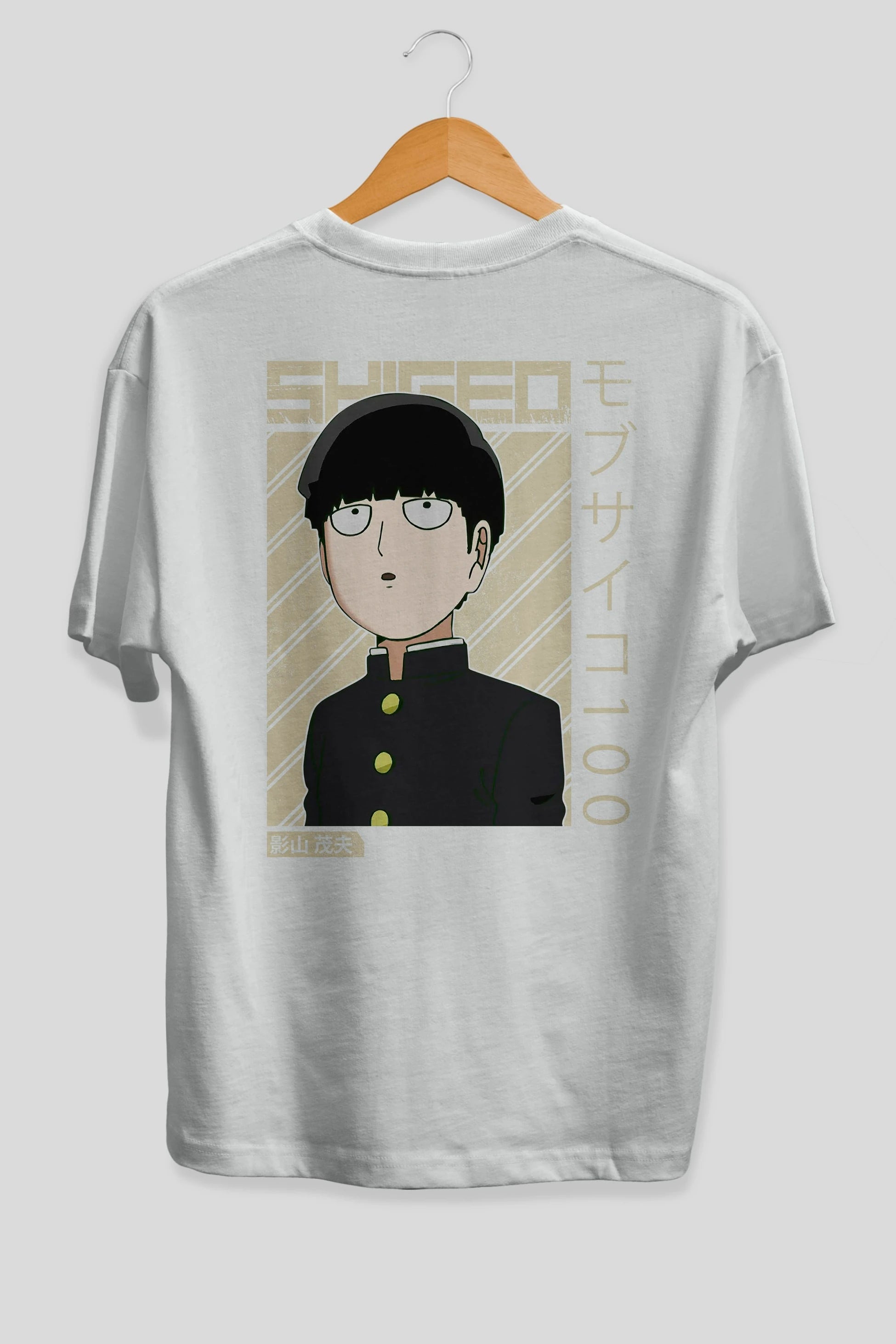 Shigeo Kageyama 2 Anime Arka Baskılı Oversize t-shirt Erkek Kadın Unisex