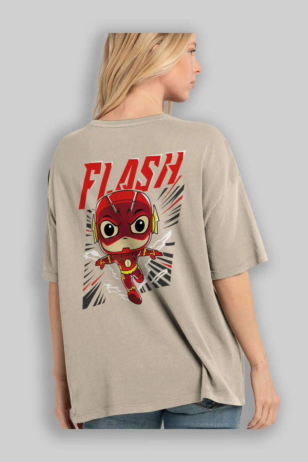 Flash Avengers (4) Arka Baskılı Oversize t-shirt Erkek Kadın Unisex %100 Pamuk Bisiklet Yaka tişort