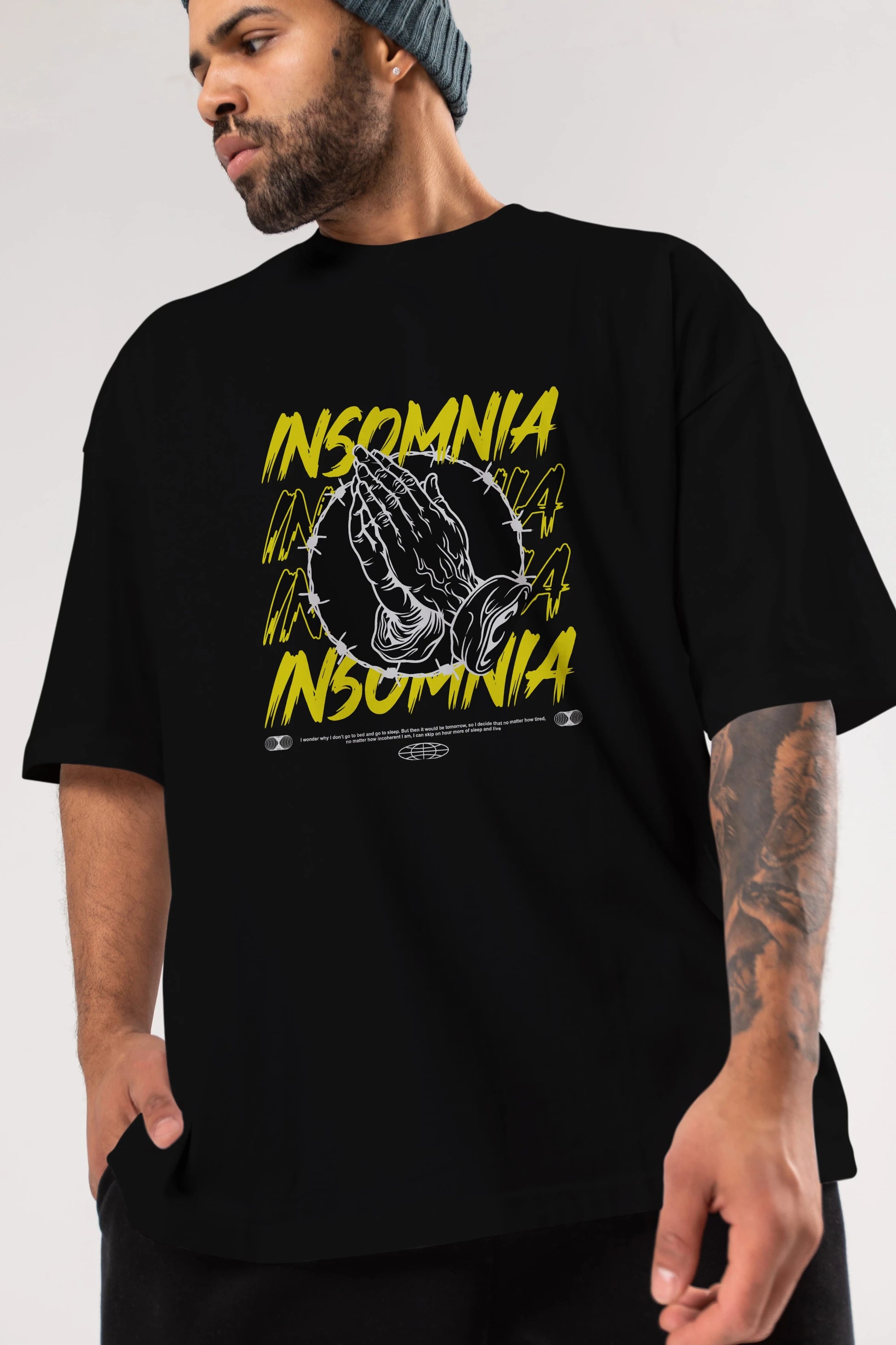 Insomnia Streetwear Ön Baskılı Oversize t-shirt Erkek Kadın Unisex