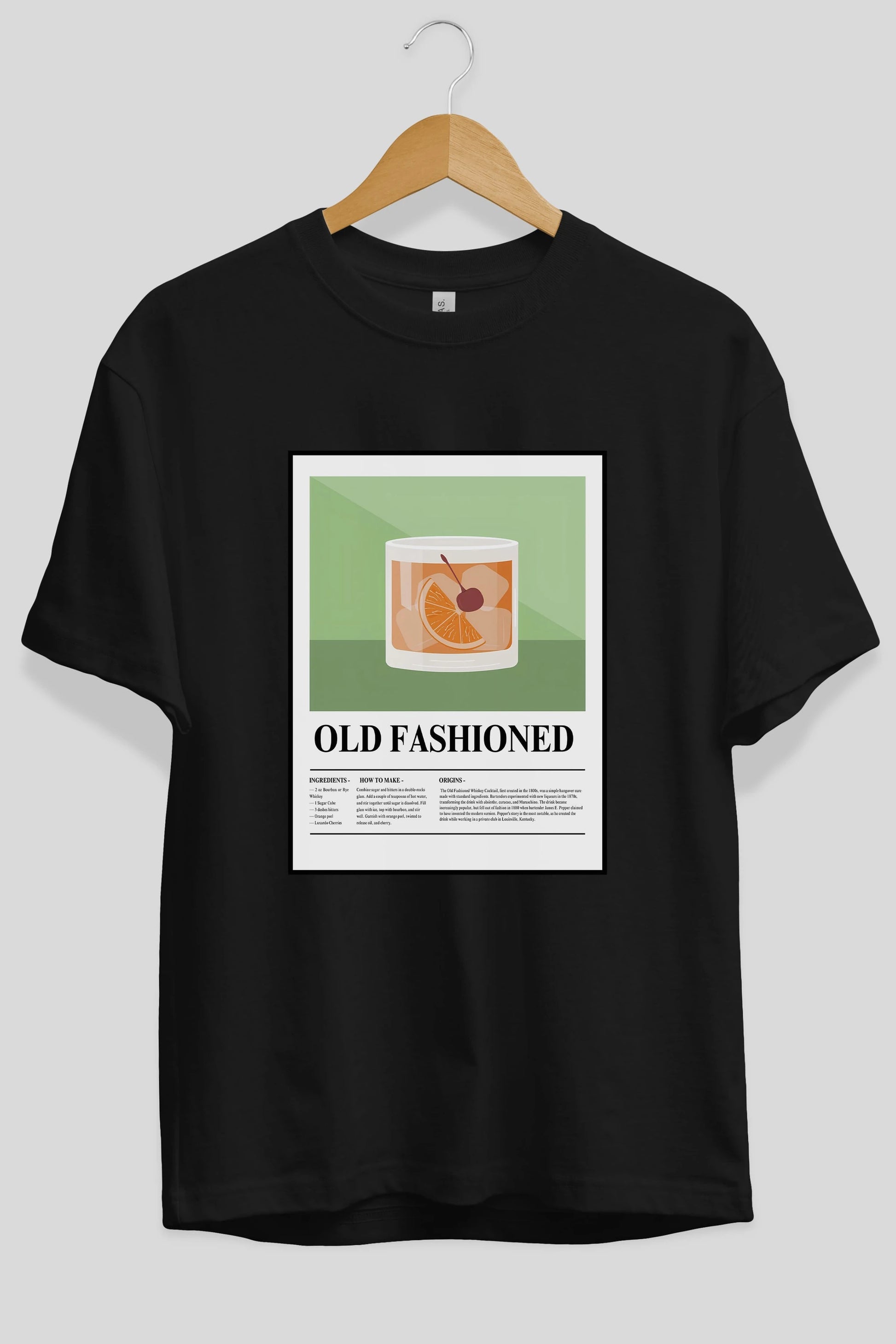 Old Fashioned Ön Baskılı Oversize t-shirt Erkek Kadın Unisex %100 Pamuk Bisiklet Yaka tişort