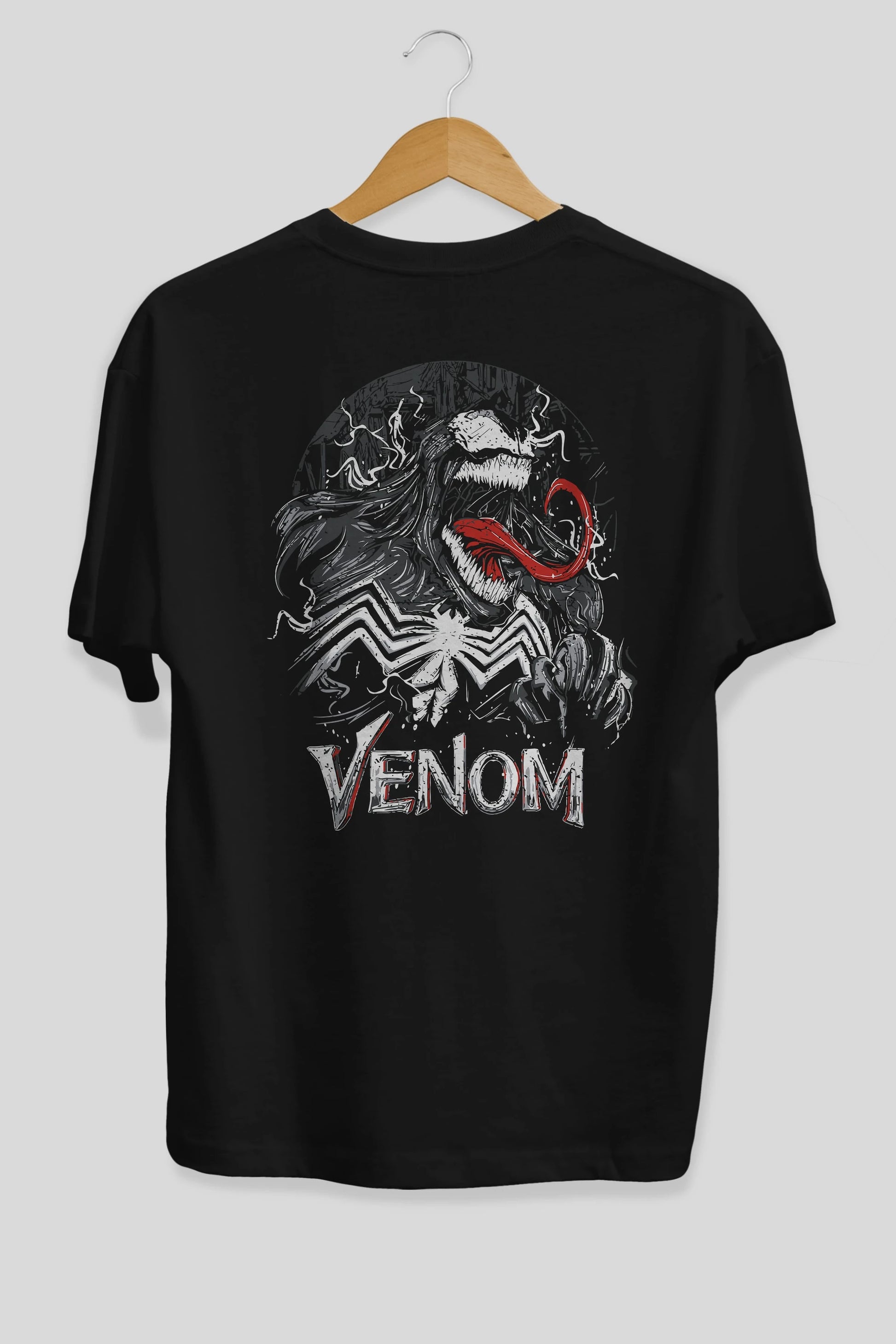 Venom (13) Arka Baskılı Oversize t-shirt Erkek Kadın Unisex %100 Pamuk Bisiklet Yaka tişort