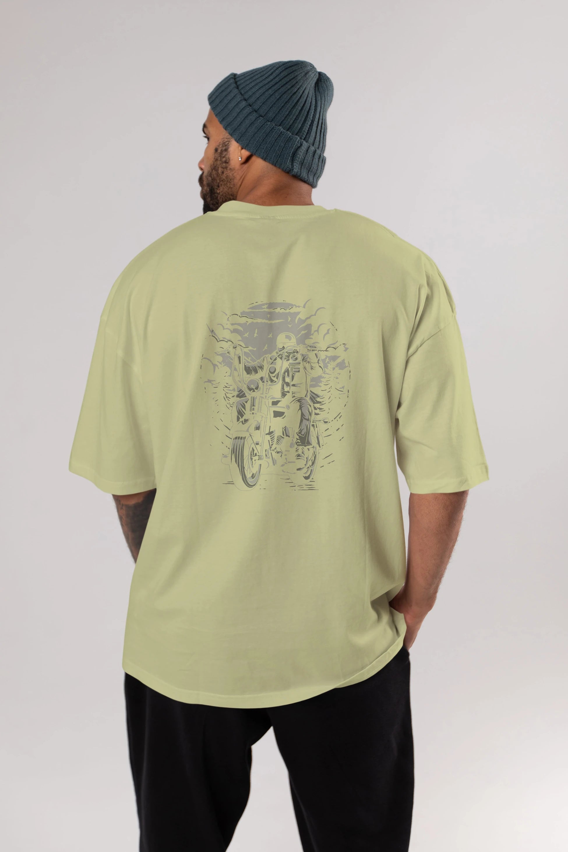 Live To Ride Arka Baskılı Oversize t-shirt Erkek Kadın Unisex %100 Pamuk