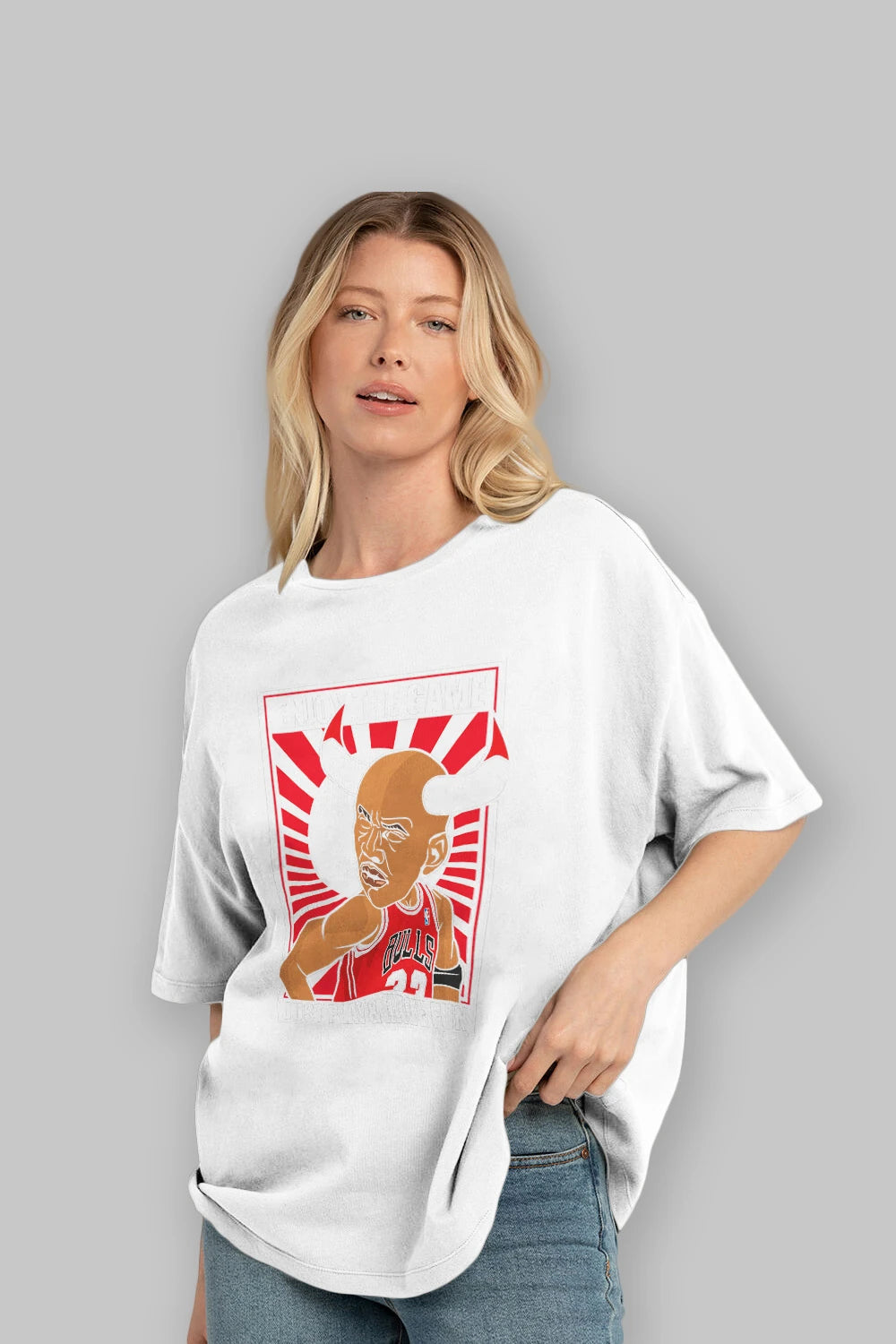 Michael Jordan Ön Baskılı Oversize t-shirt Erkek Kadın Unisex %100 Pamuk tişort