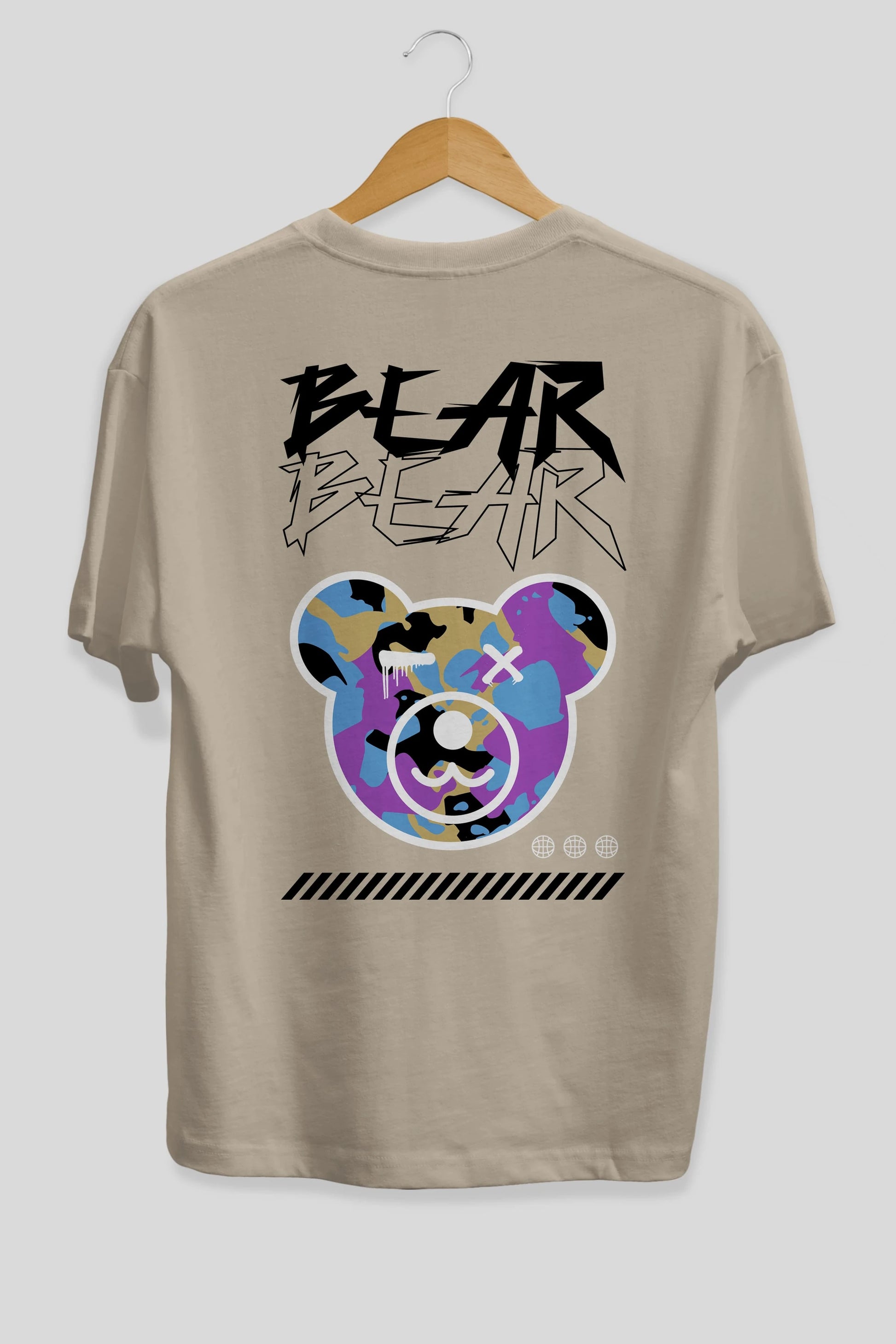 Bear Bear Arka Baskılı Oversize t-shirt Erkek Kadın Unisex