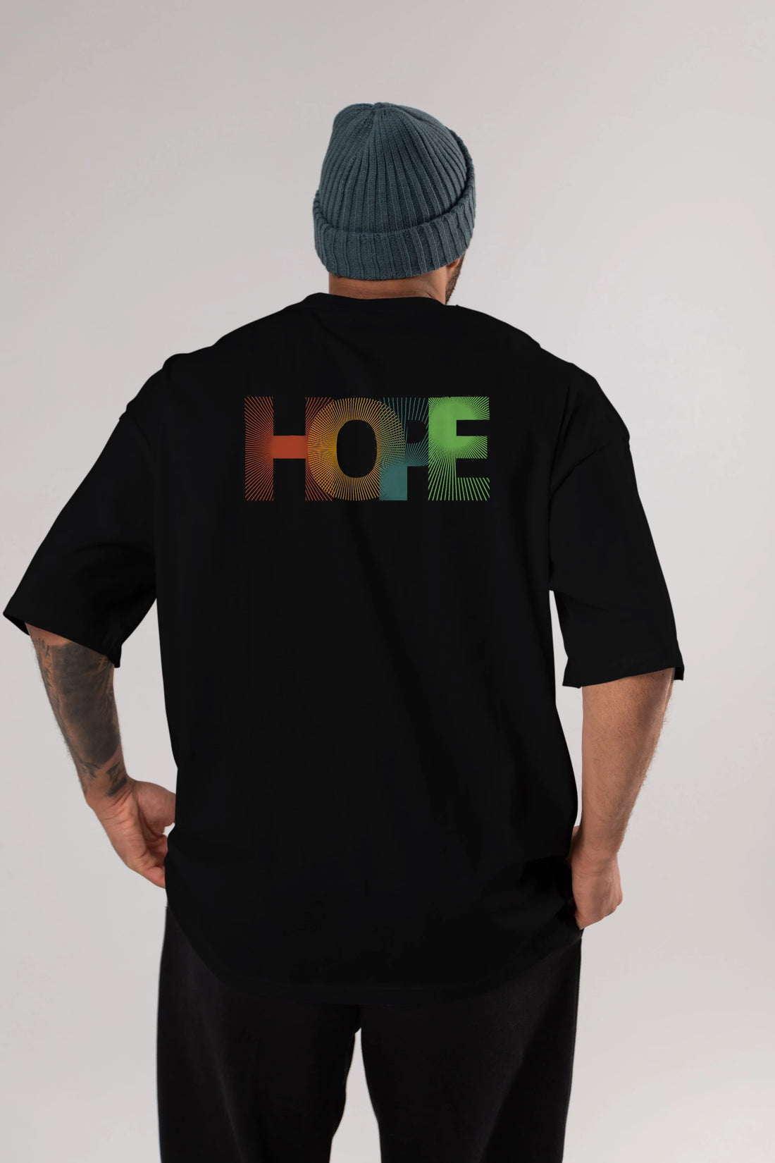 Hope Arka Baskılı Oversize t-shirt Erkek Kadın Unisex