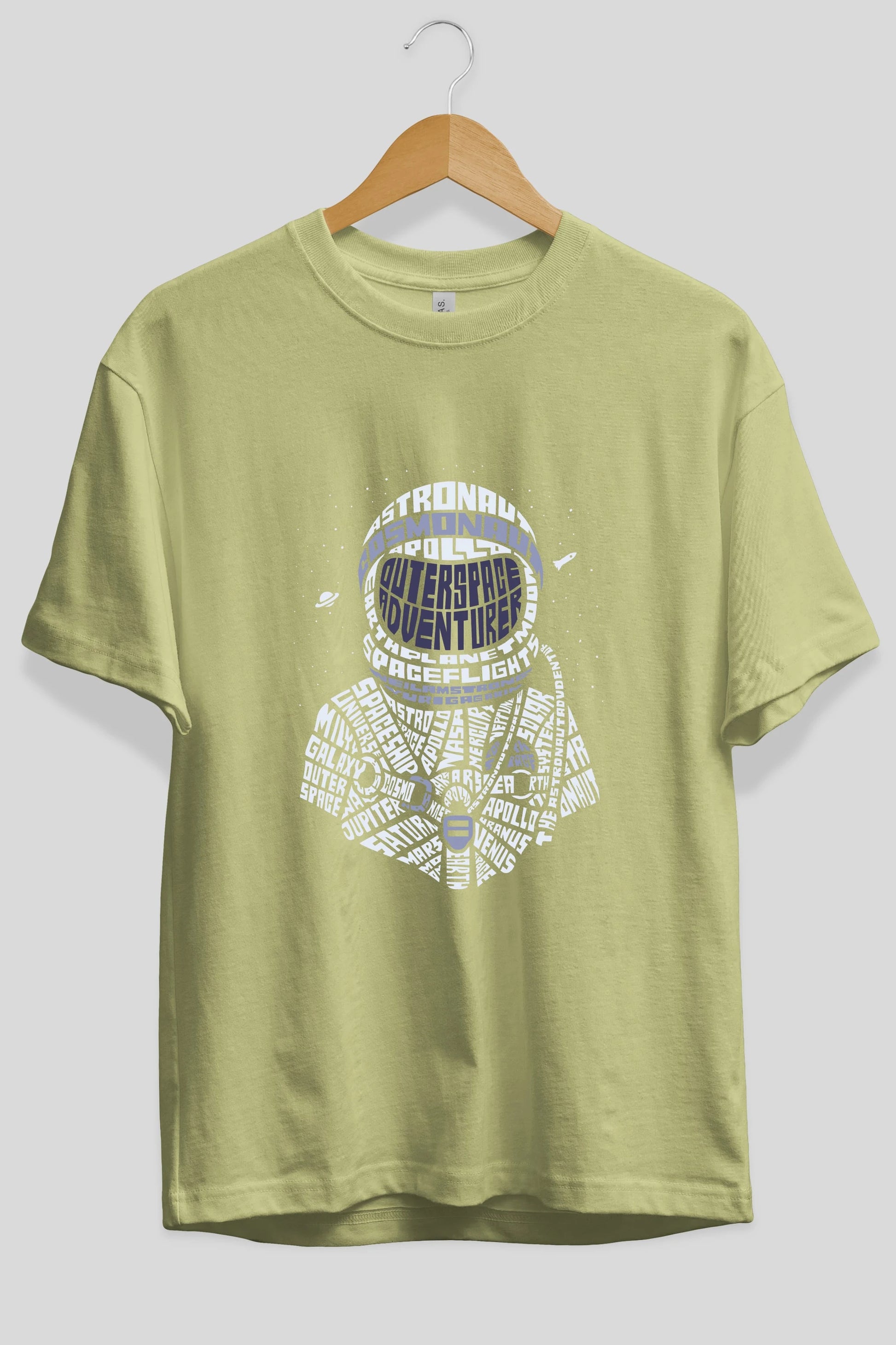 Astronaut Ön Baskılı Oversize t-shirt %100 pamuk Erkek Kadın Unisex