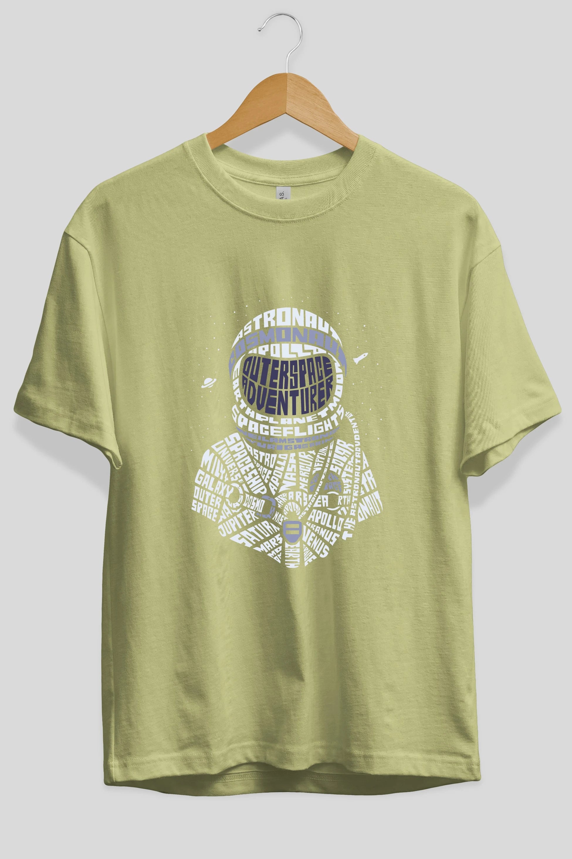 Astronaut Ön Baskılı Oversize t-shirt %100 pamuk Erkek Kadın Unisex