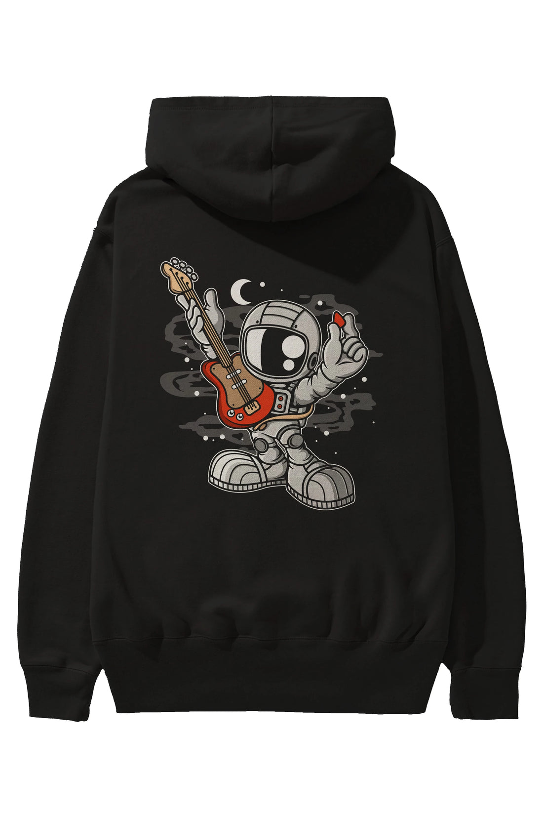 Astronaut Guitar Arka Baskılı Hoodie Oversize Kapüşonlu Sweatshirt Erkek Kadın Unisex