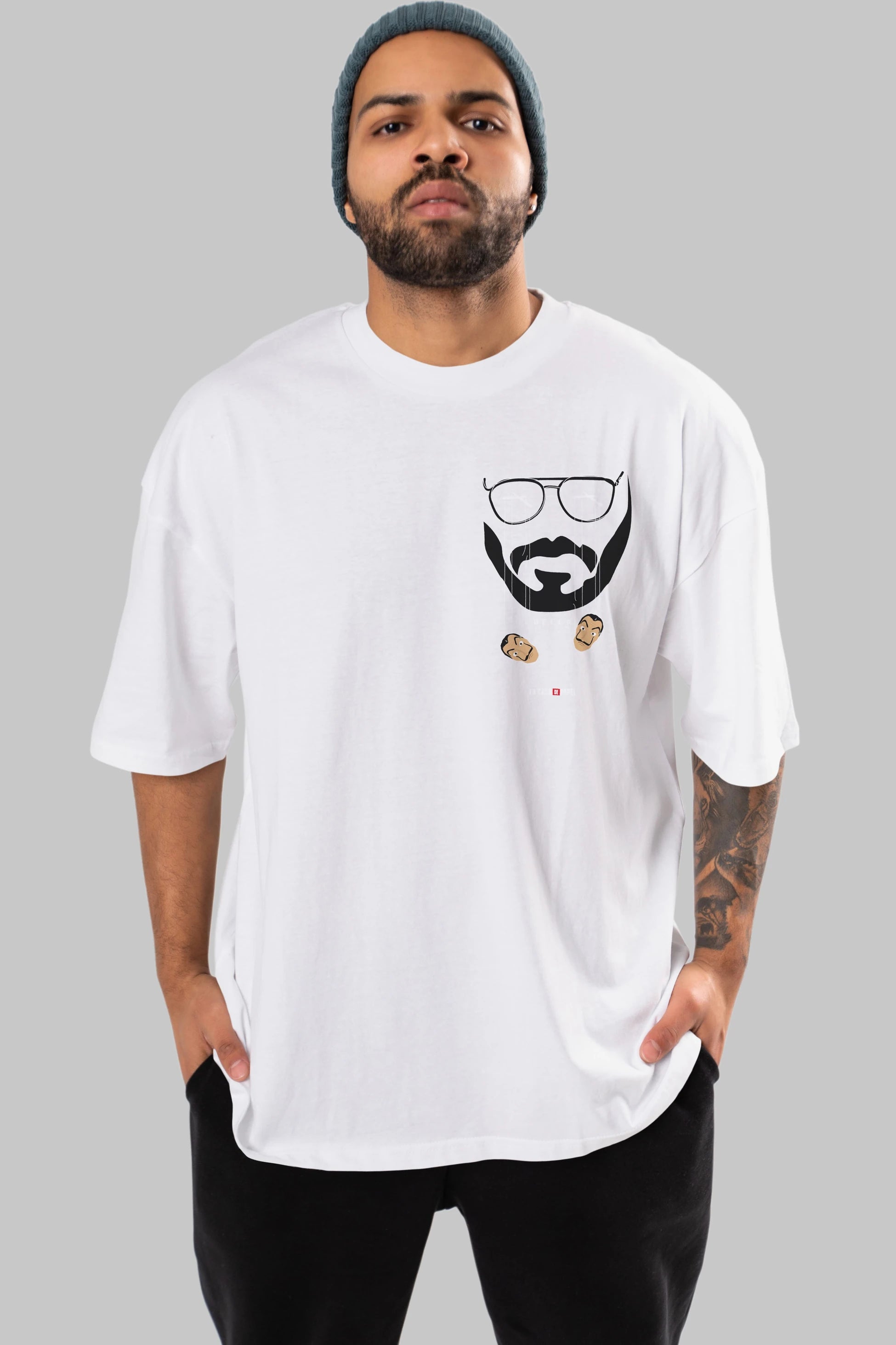 La Casa De Papel (11) Ön Sol Baskılı Oversize t-shirt Erkek Kadın Unisex %100 Pamuk Bisiklet Yaka tişort