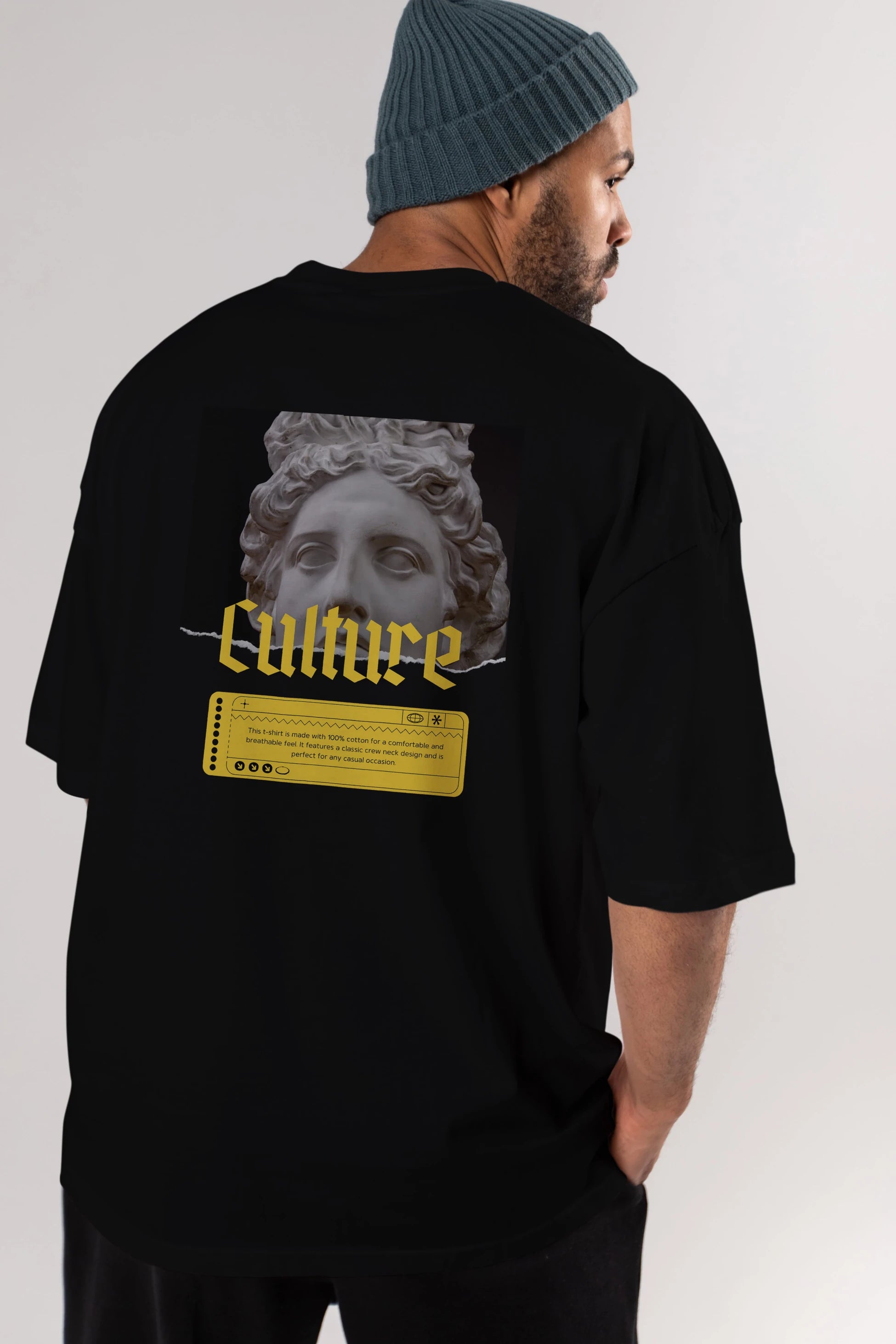 Culture Yazılı Arka Baskılı Oversize t-shirt Erkek Kadın Unisex