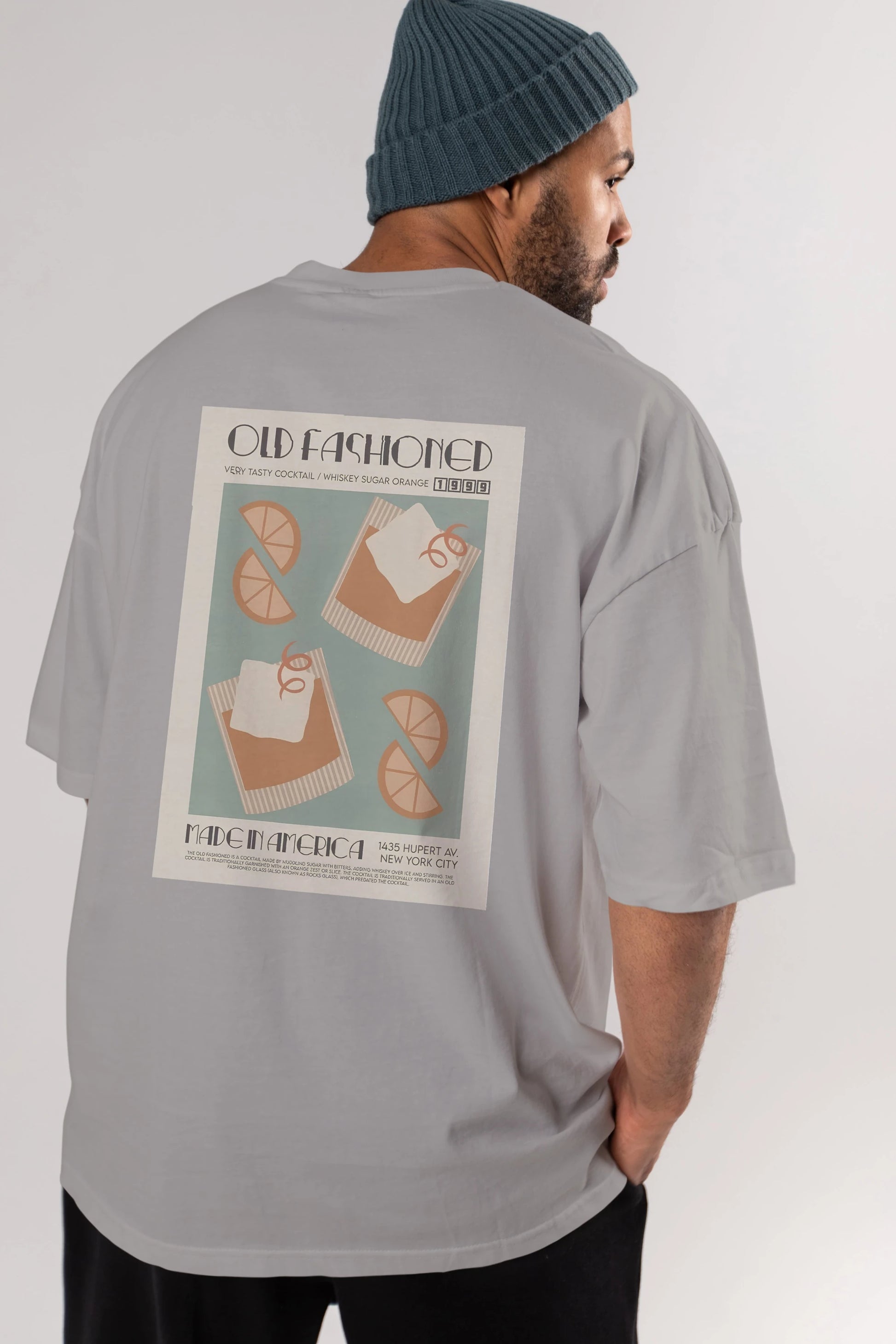 Old Fashioned 2 Arka Baskılı Oversize t-shirt Erkek Kadın Unisex %100 Pamuk Bisiklet Yaka tişort