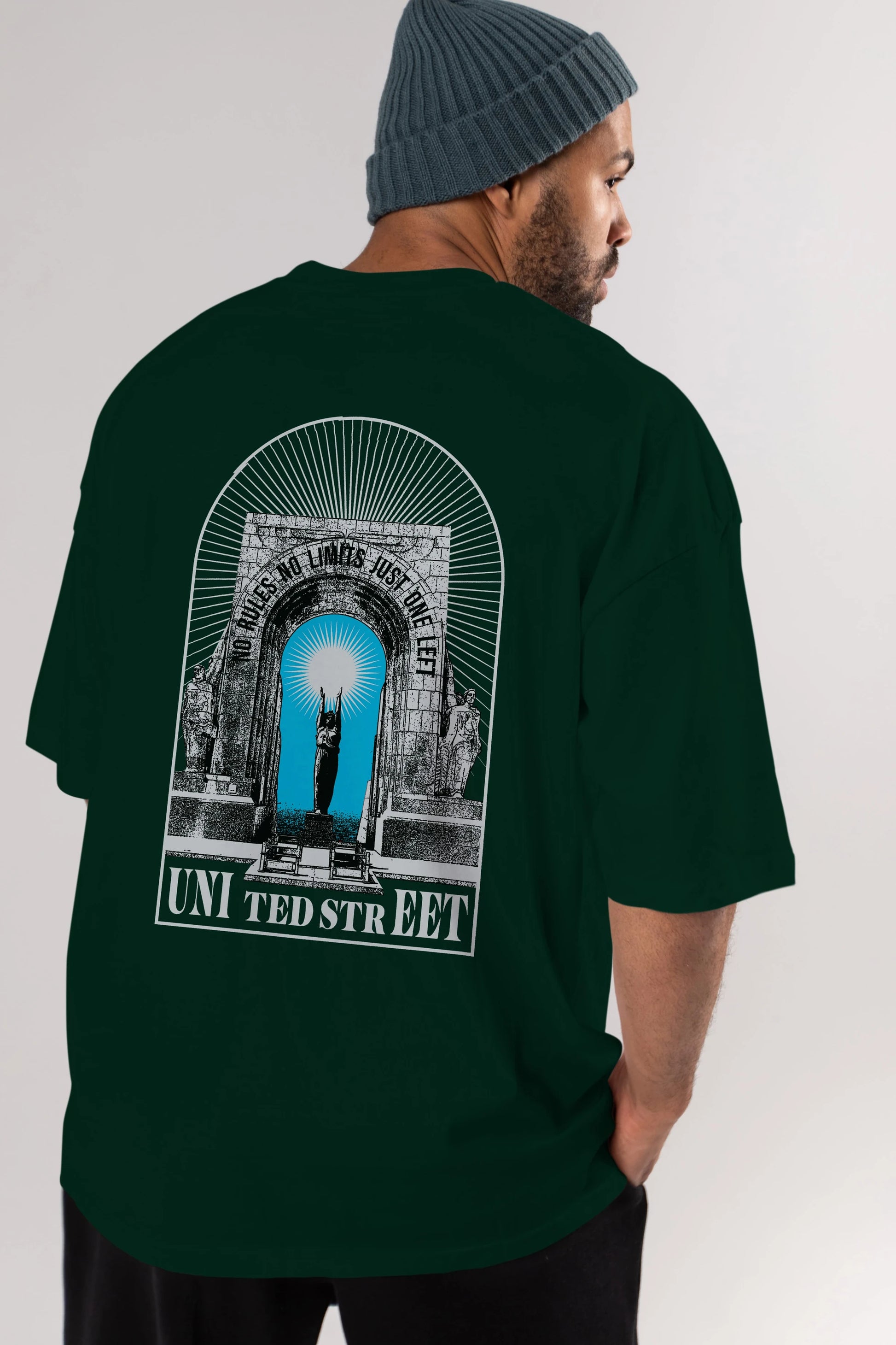 No Rules No Limits Arka Baskılı Oversize t-shirt Erkek Kadın Unisex