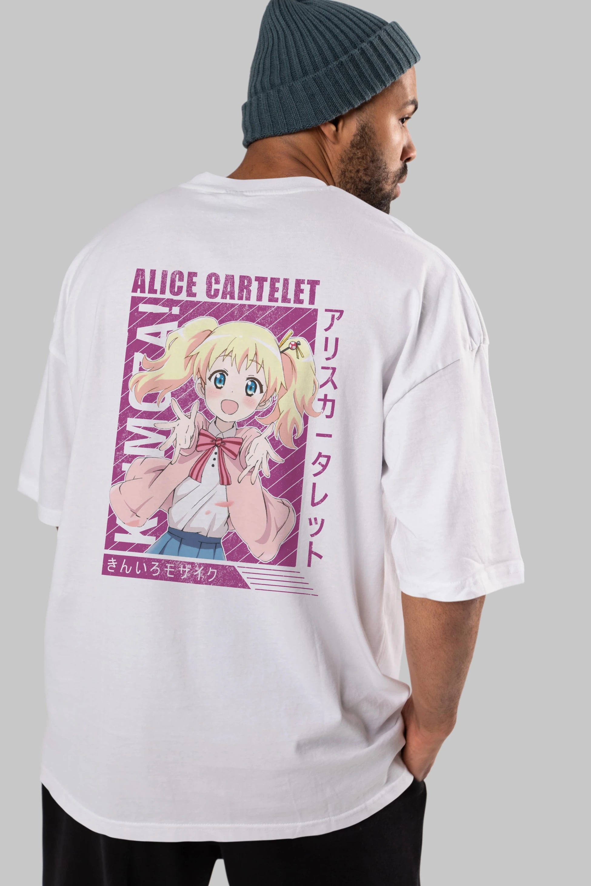 Alice Cartelet 12 Anime Arka Baskılı Oversize t-shirt Erkek Kadın Unisex